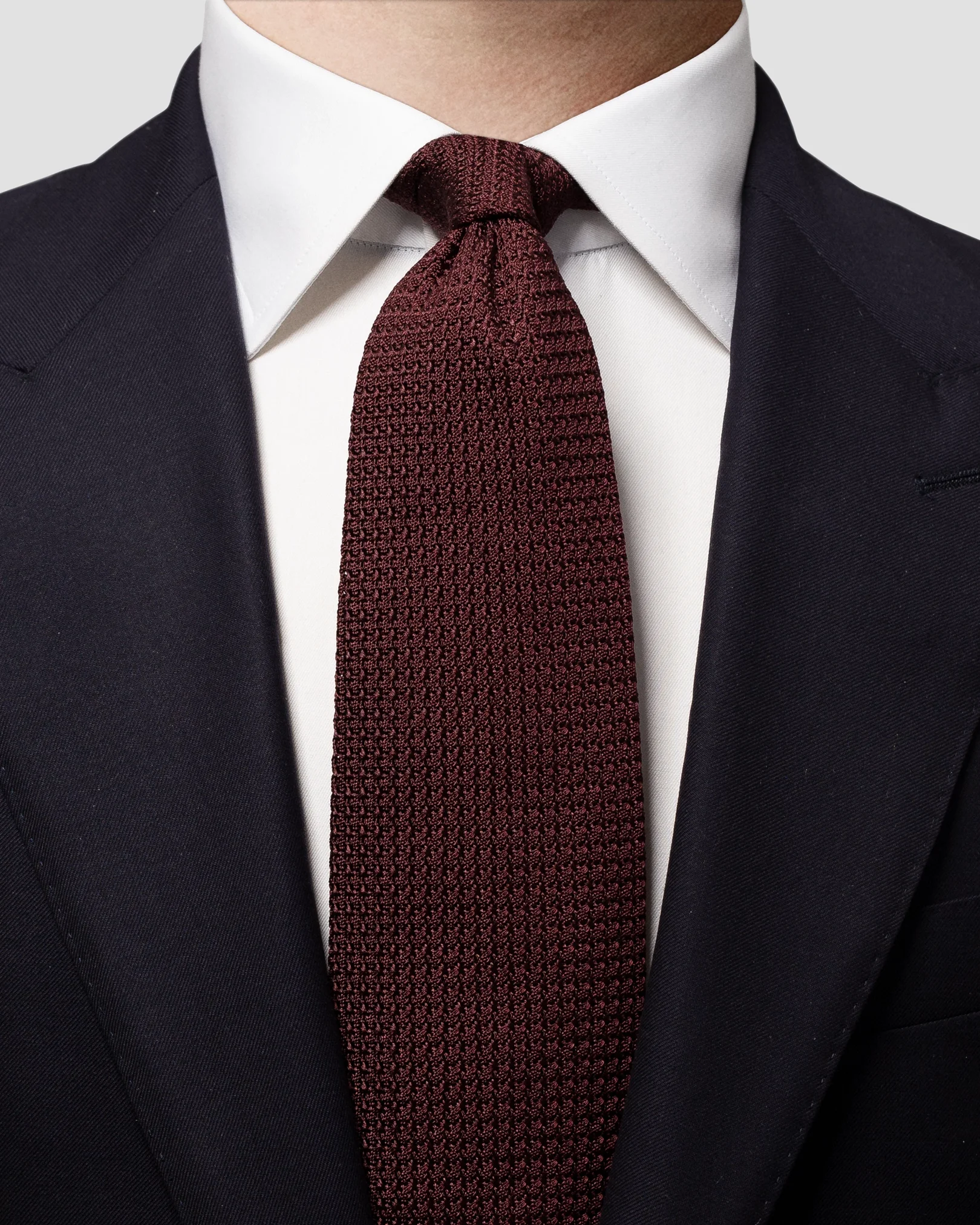 Eton - burgundy grenadine tie