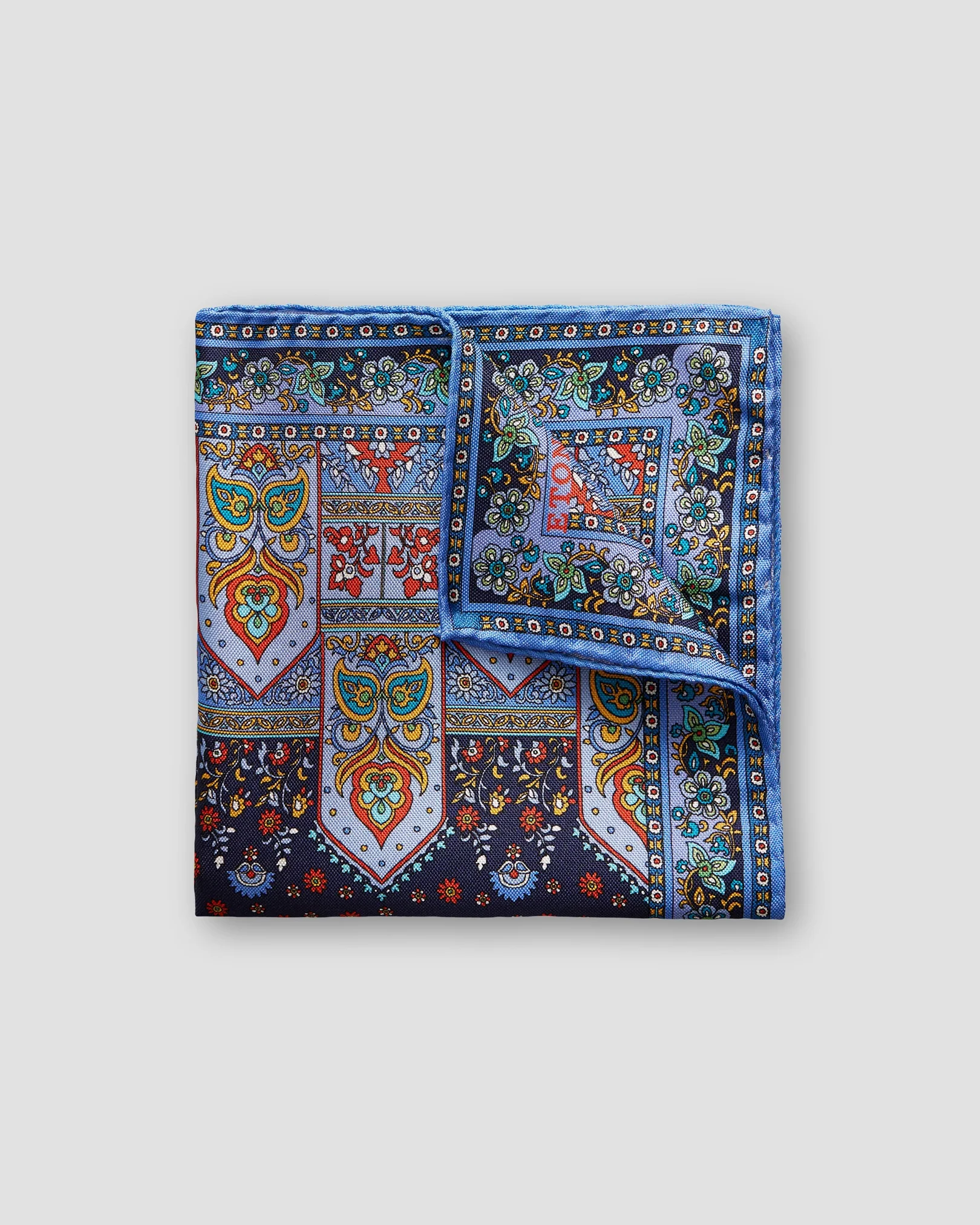 Eton - purple flower print pocket square