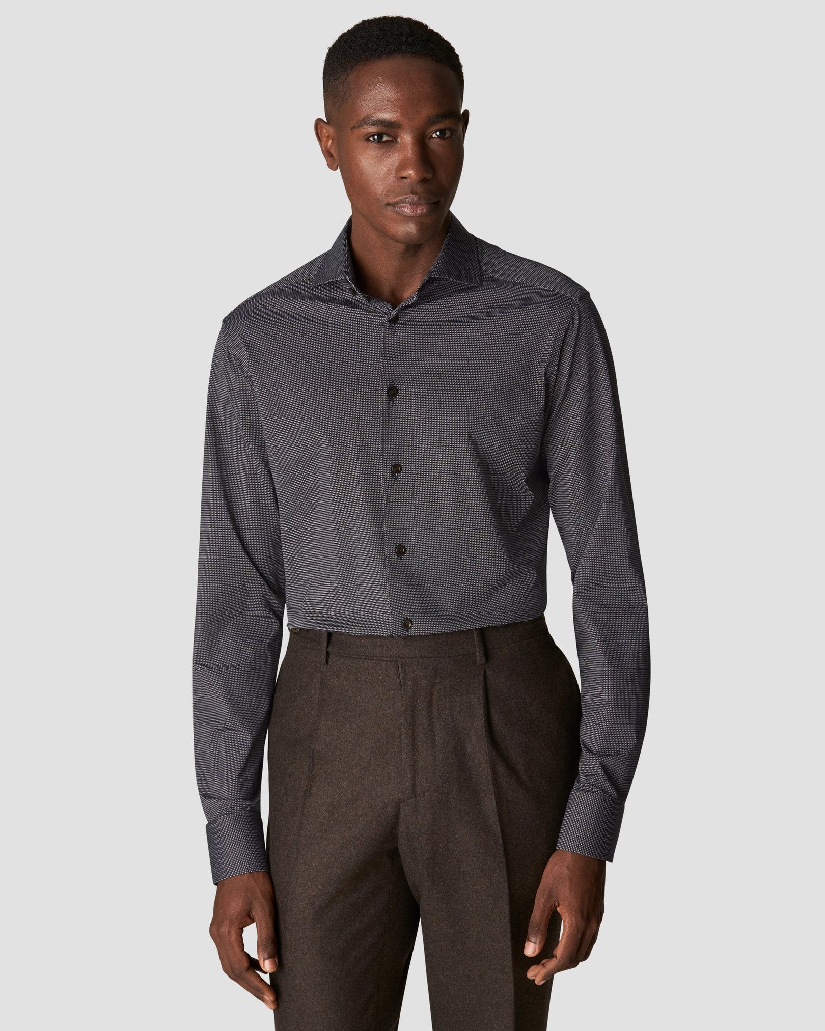 Eton - brown four way stretch