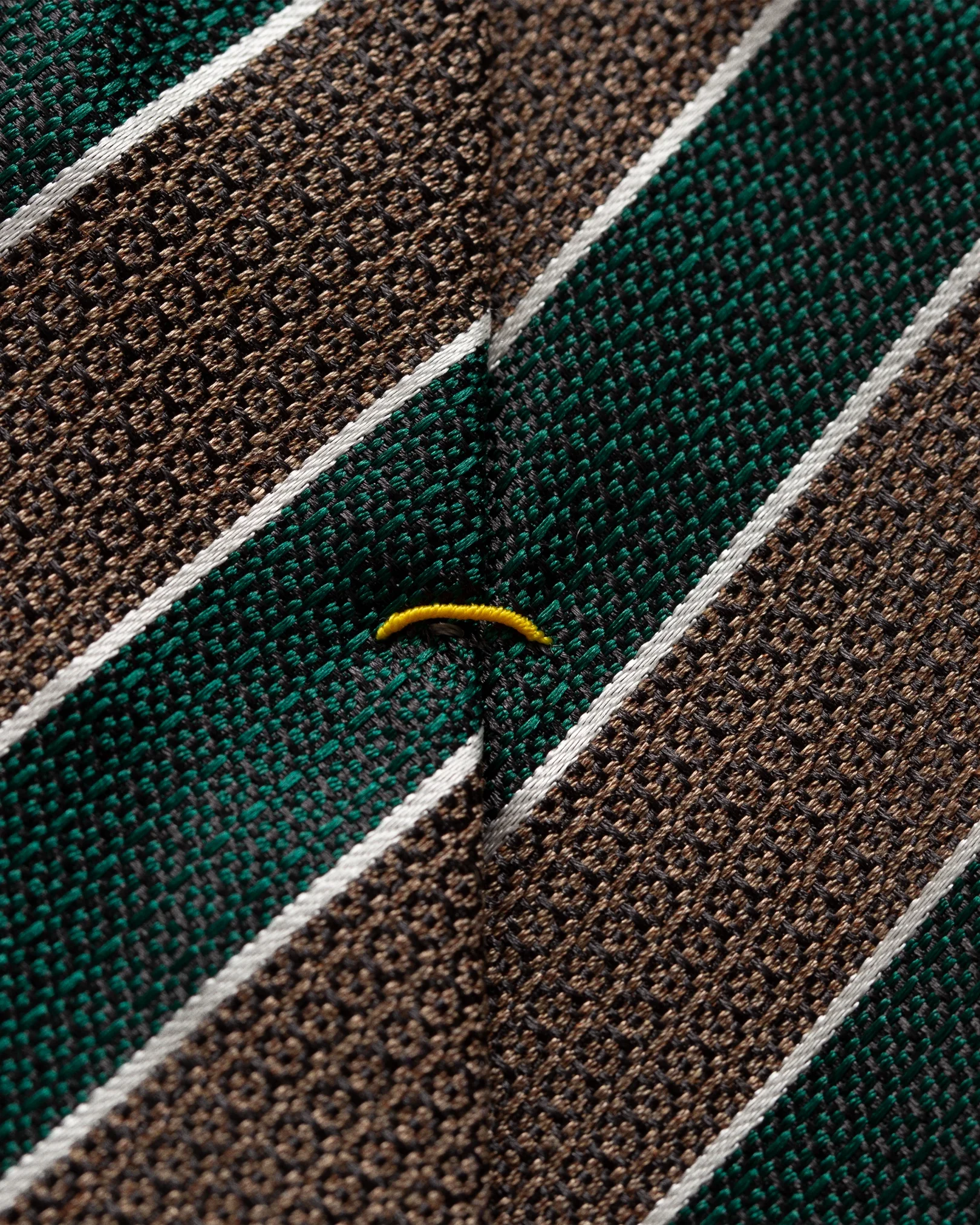 Eton - green striped cotton silk tie
