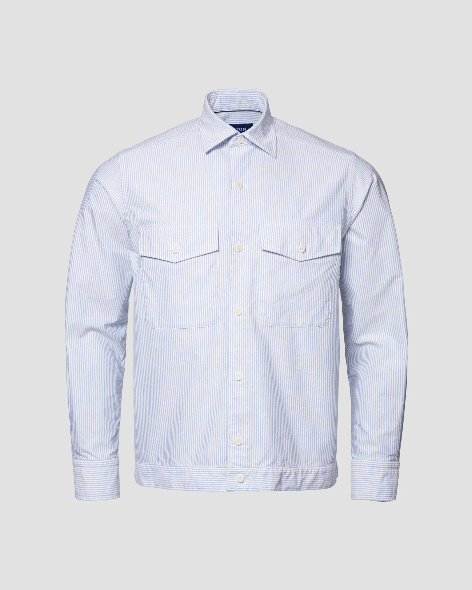Eton - Blau gestreifte Oxford-Hemdjacke