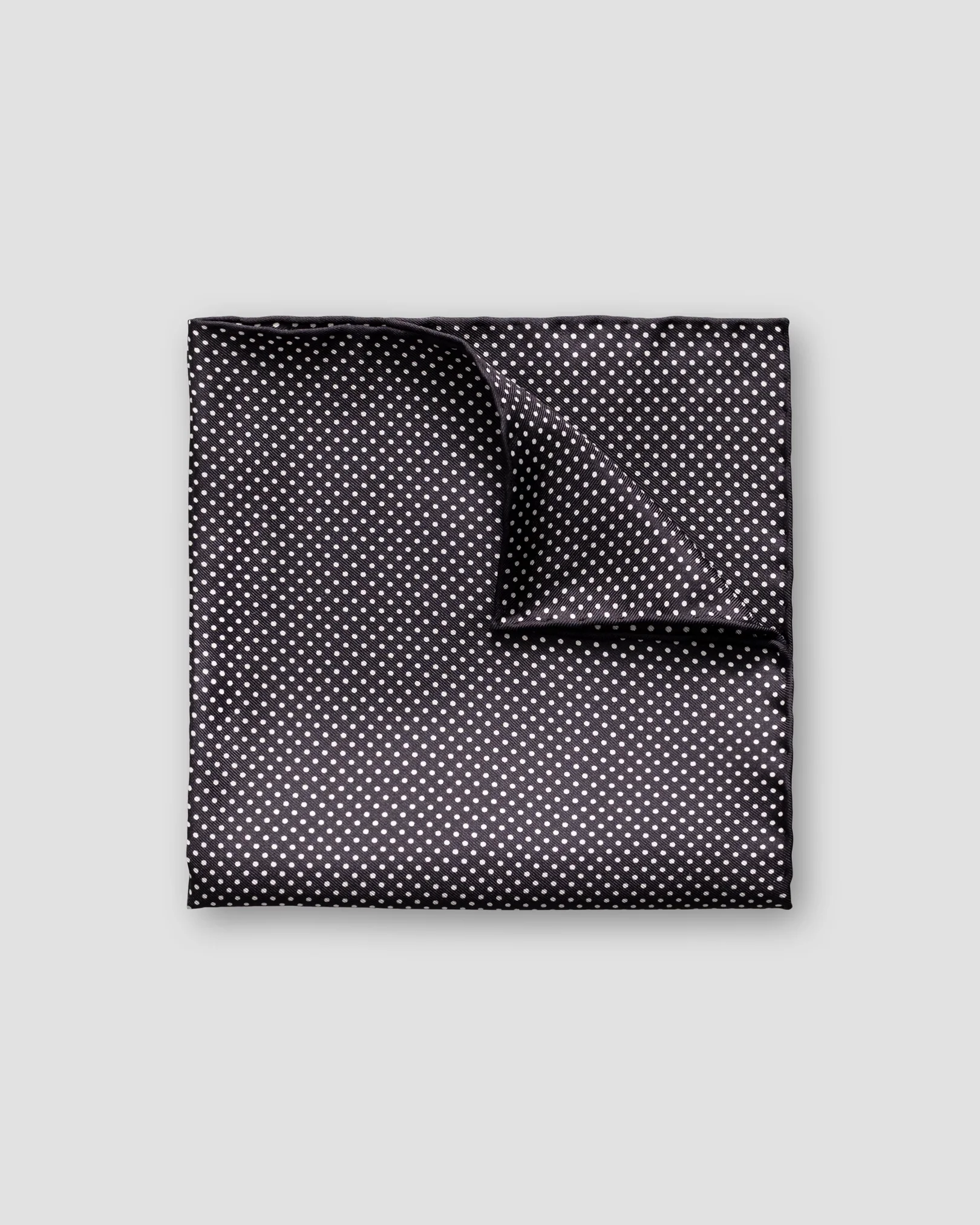 Eton - Black Polka Dots Silk Pocket Square