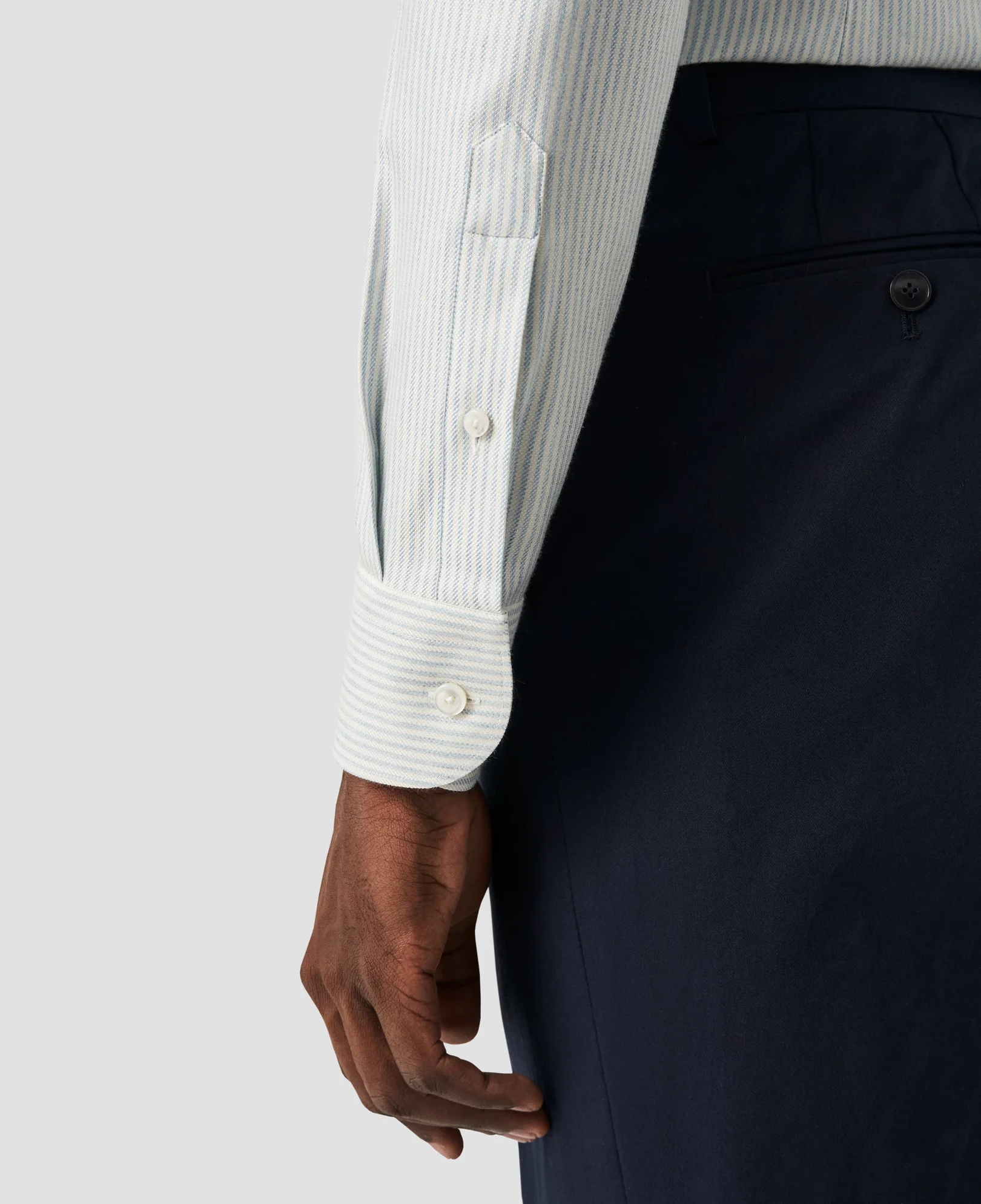 Eton - light blue cotton silk cashmere shirt