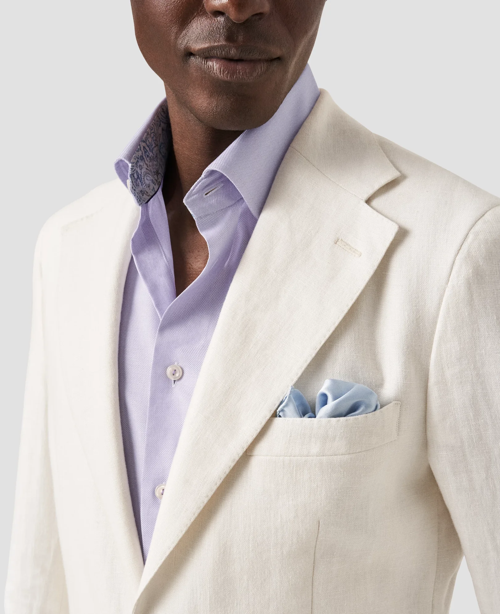 Eton - light purple cotton lyocell shirt