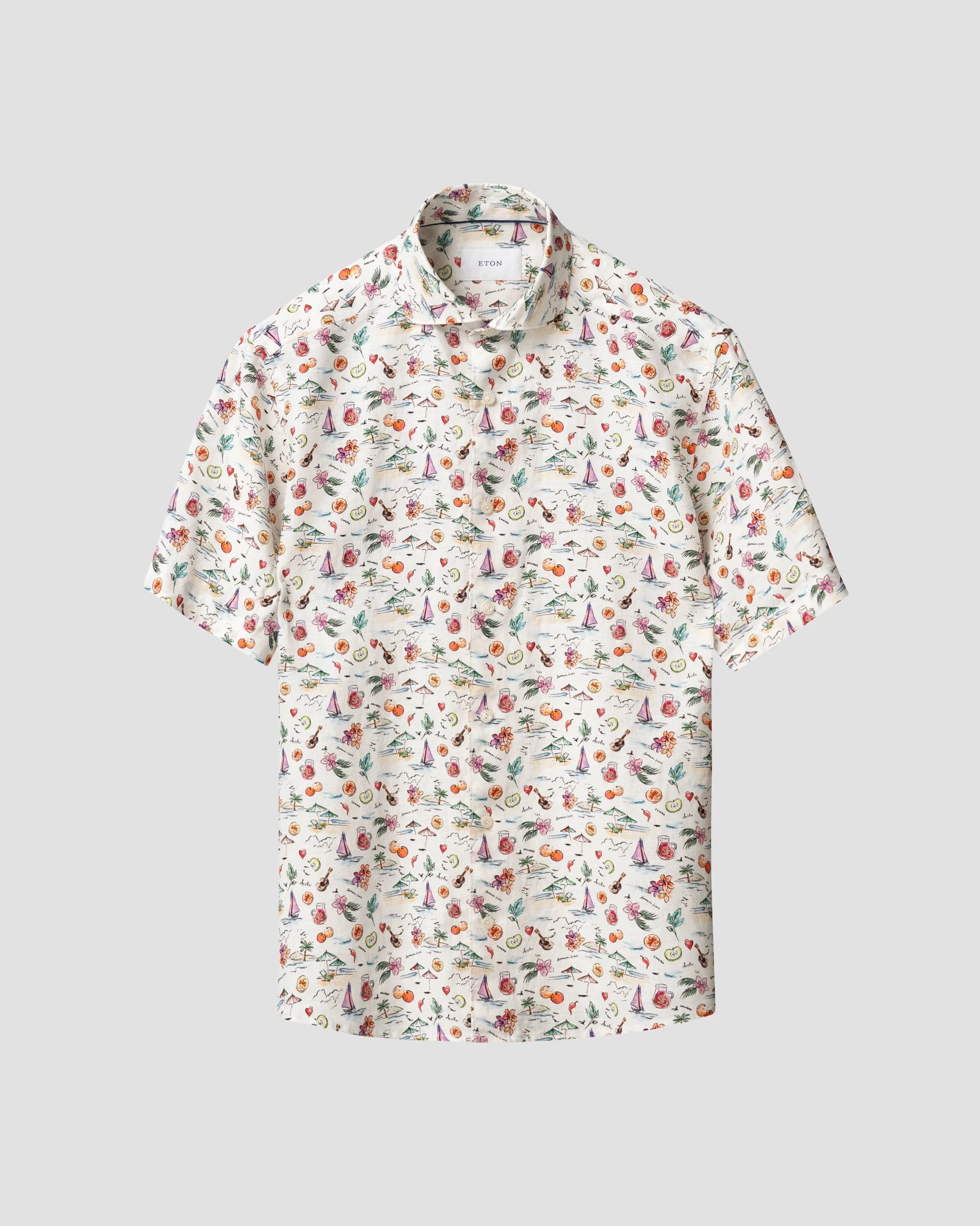 Eton - Motif Print Linen Shirt