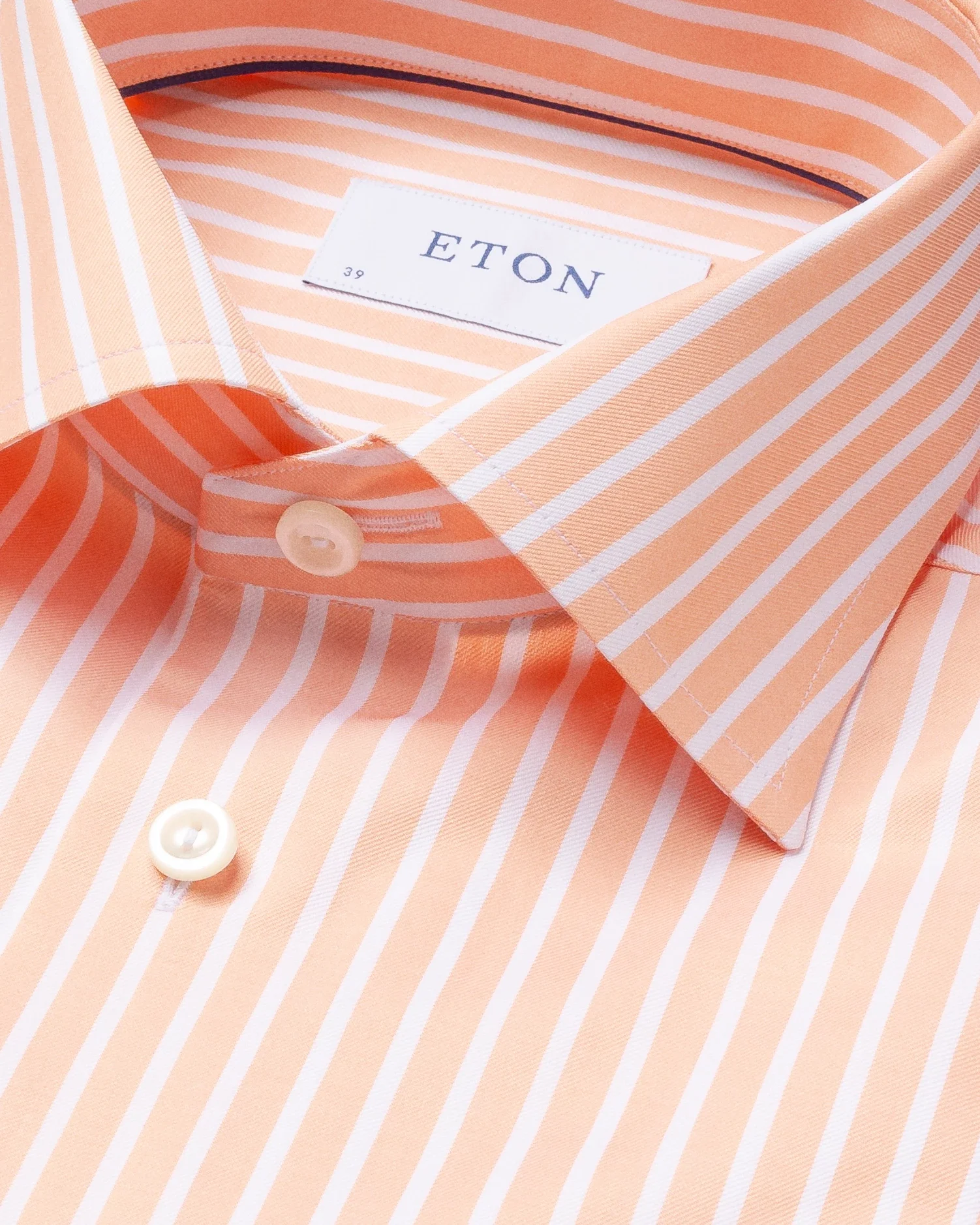 Eton - orange bengal striped twill shirt