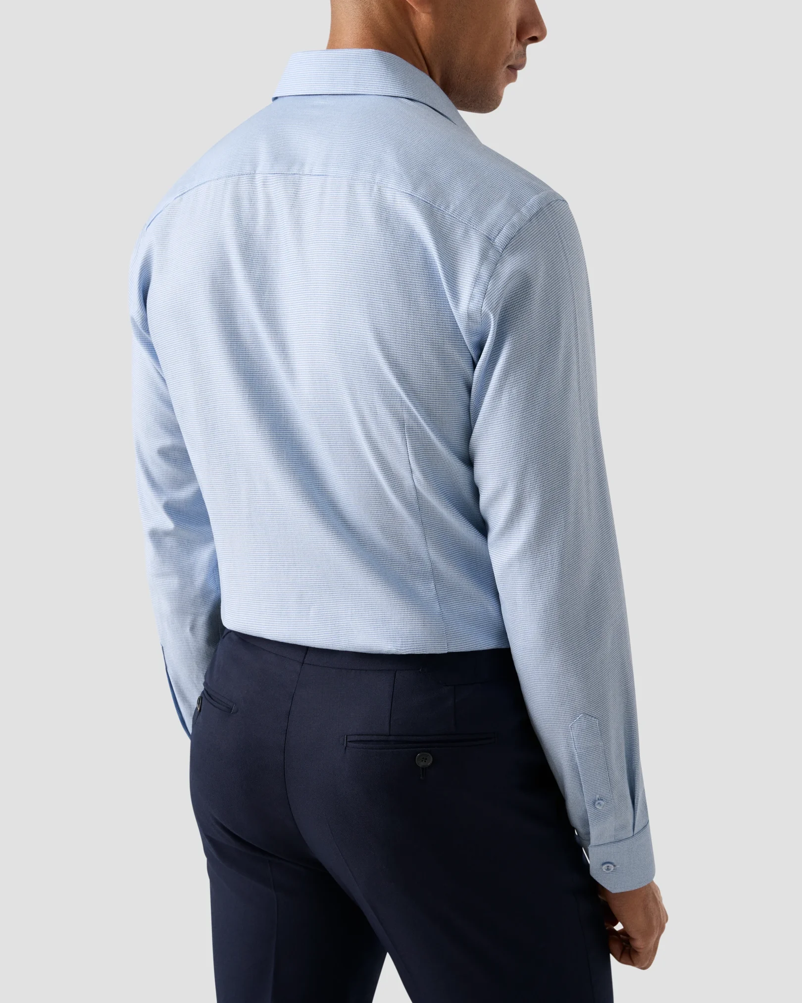 Eton - light blue semi solid dobbyshirt