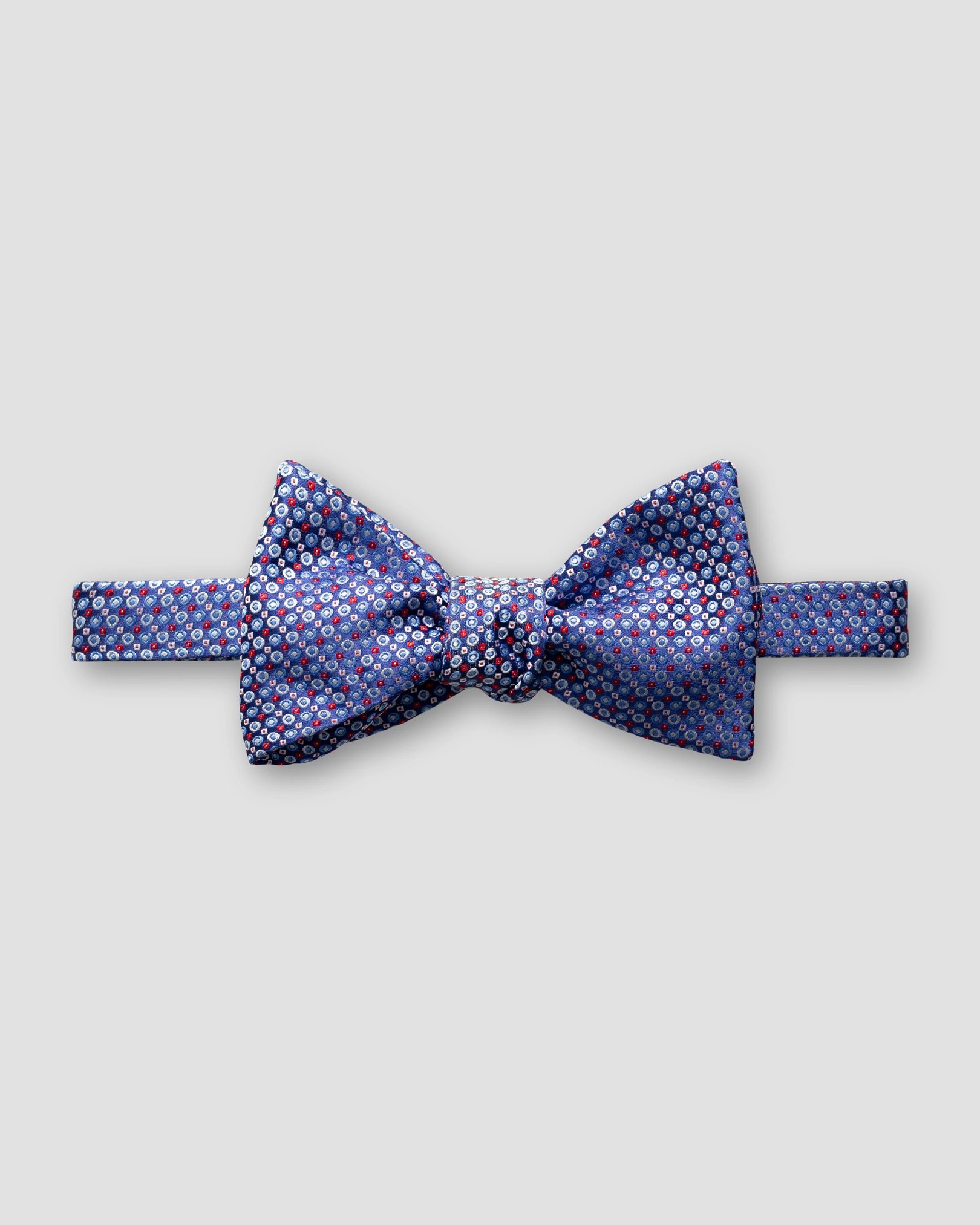 Eton - navy dots squares bow tie self tied
