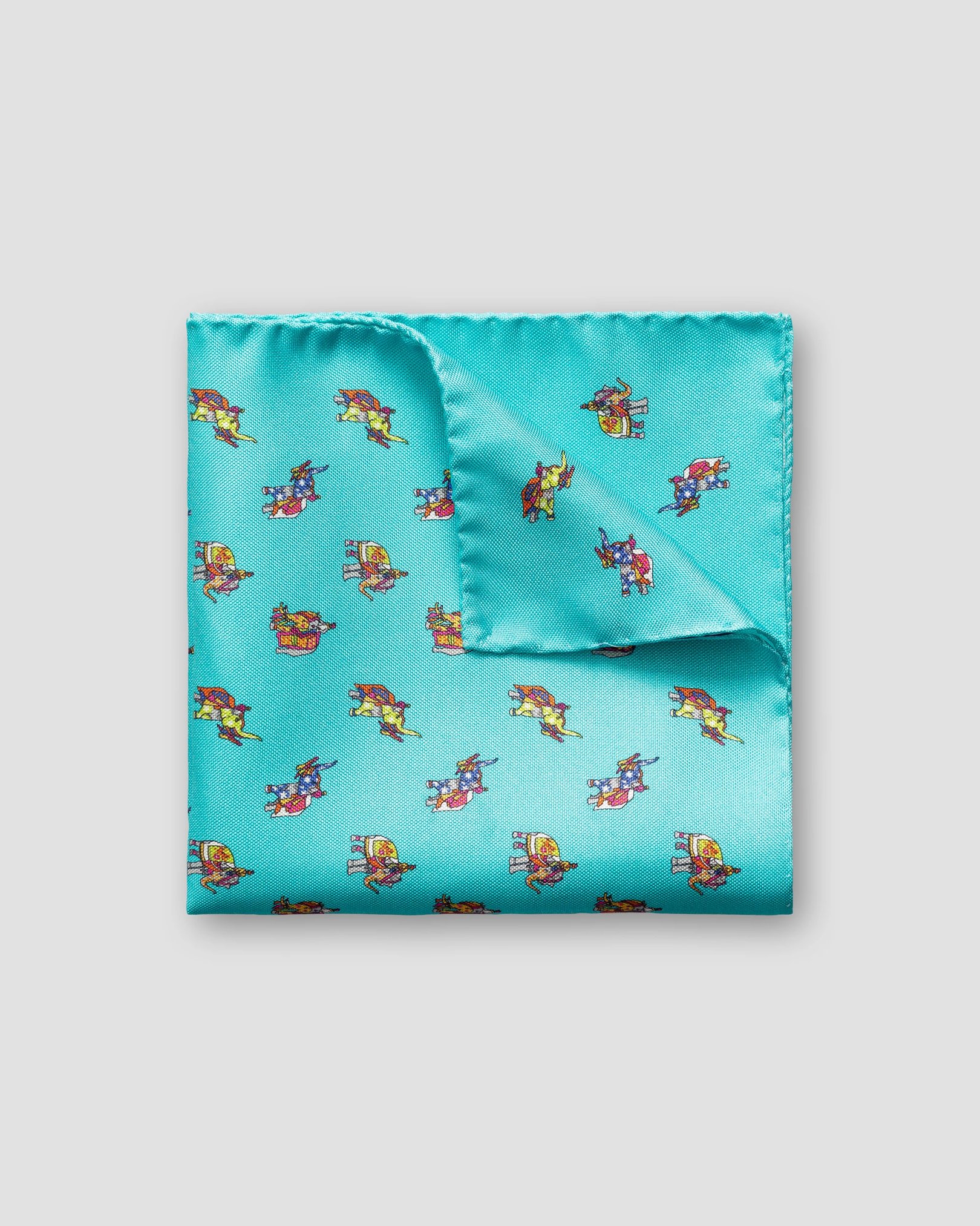 Eton - turquoise elephant pocket square