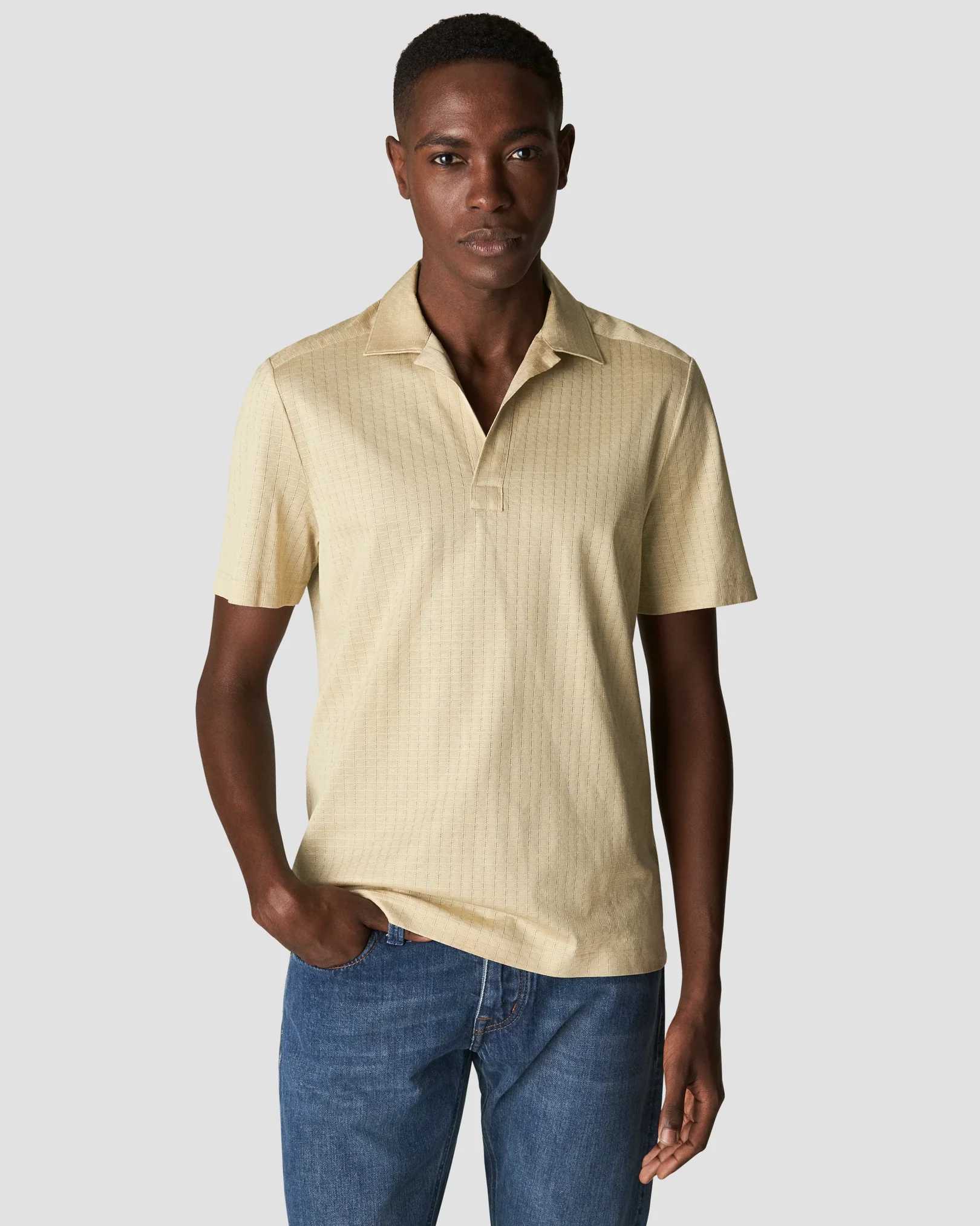 Eton - beige jacquard short sleeve