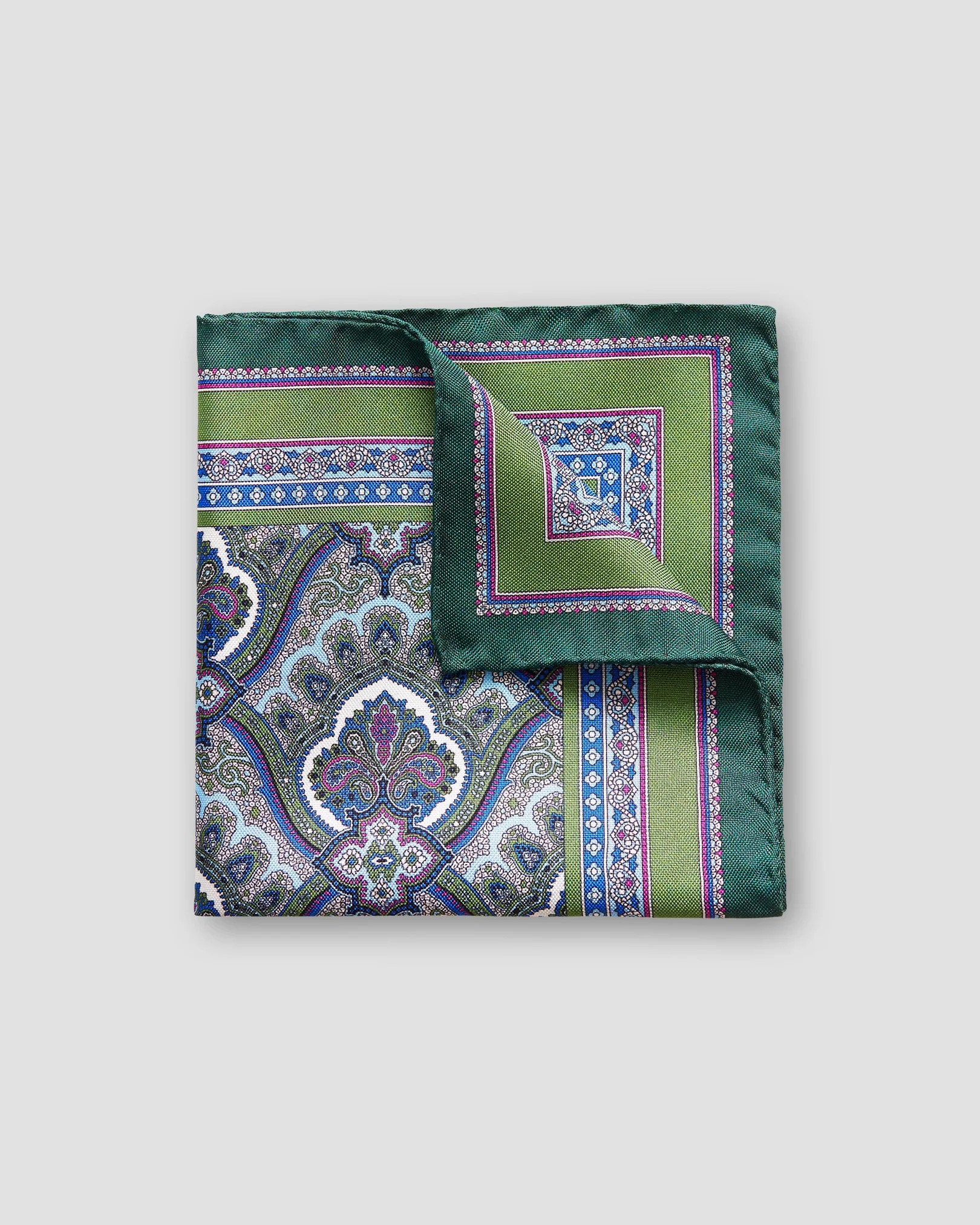 Eton - Grünes Einstecktuch mit Paisleymuster