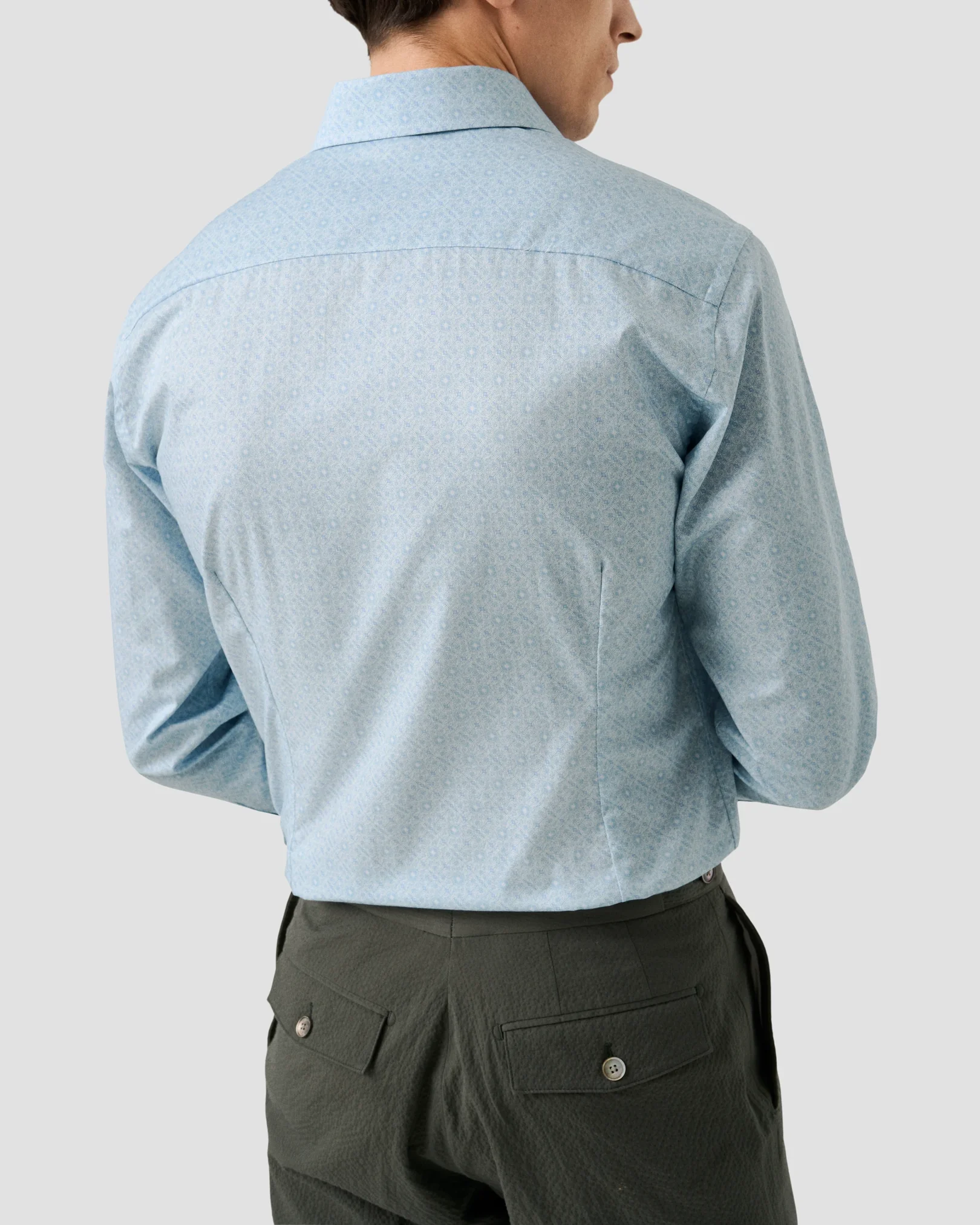 Eton - blue geometric signature twill shirt
