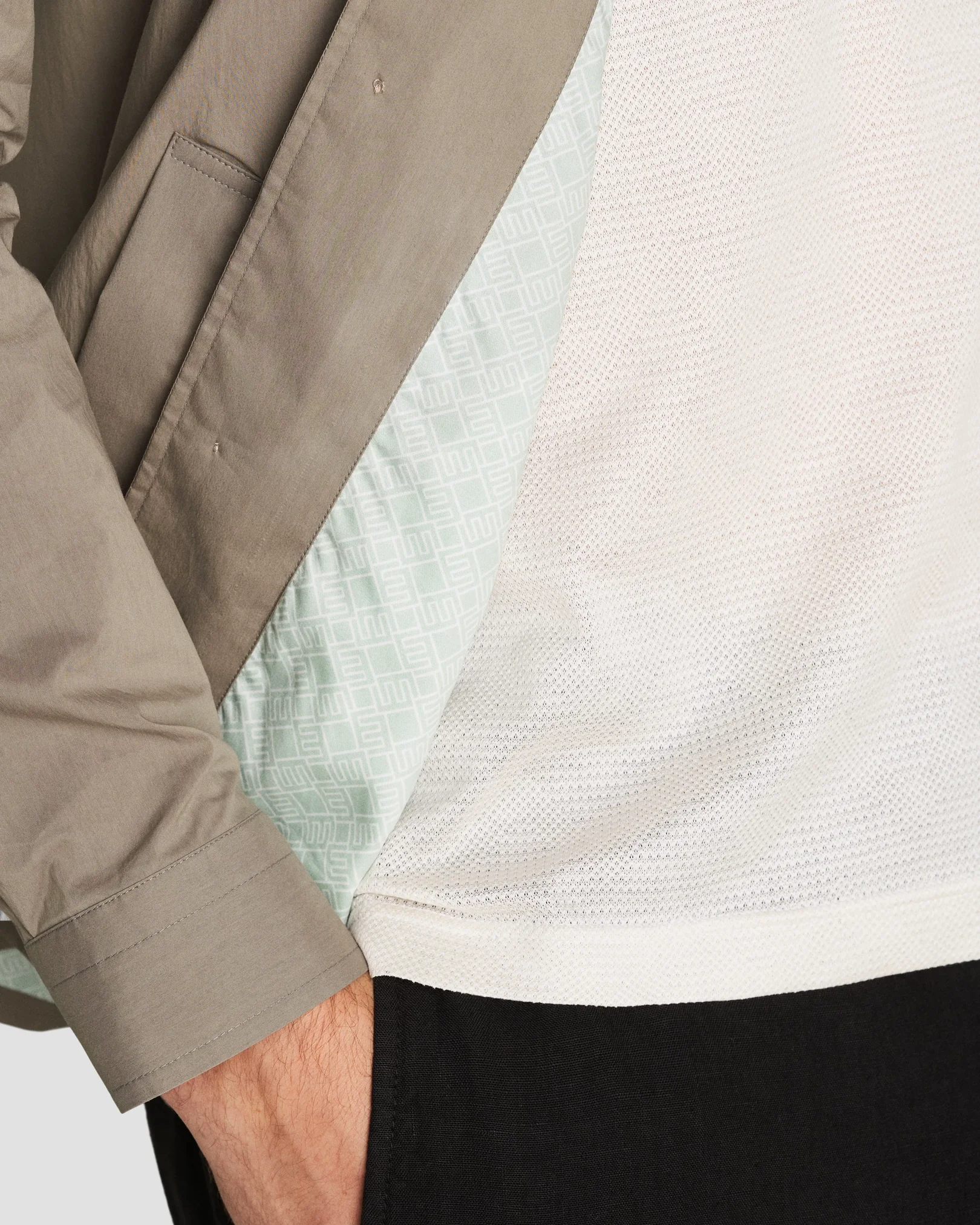 Eton - dark brown cotton and nylon overshirt