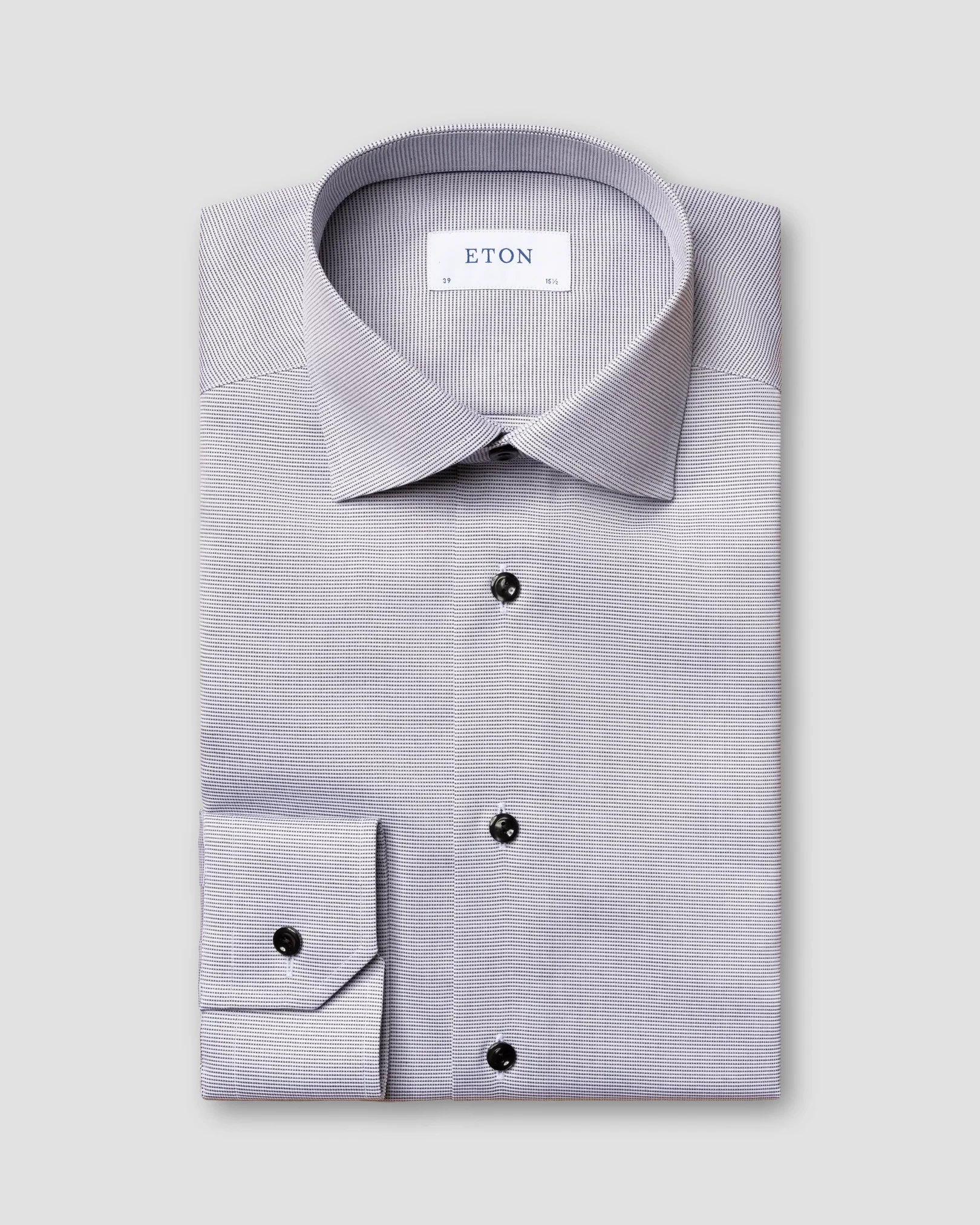 Eton - gray twill shirt pointed superslim single super slim