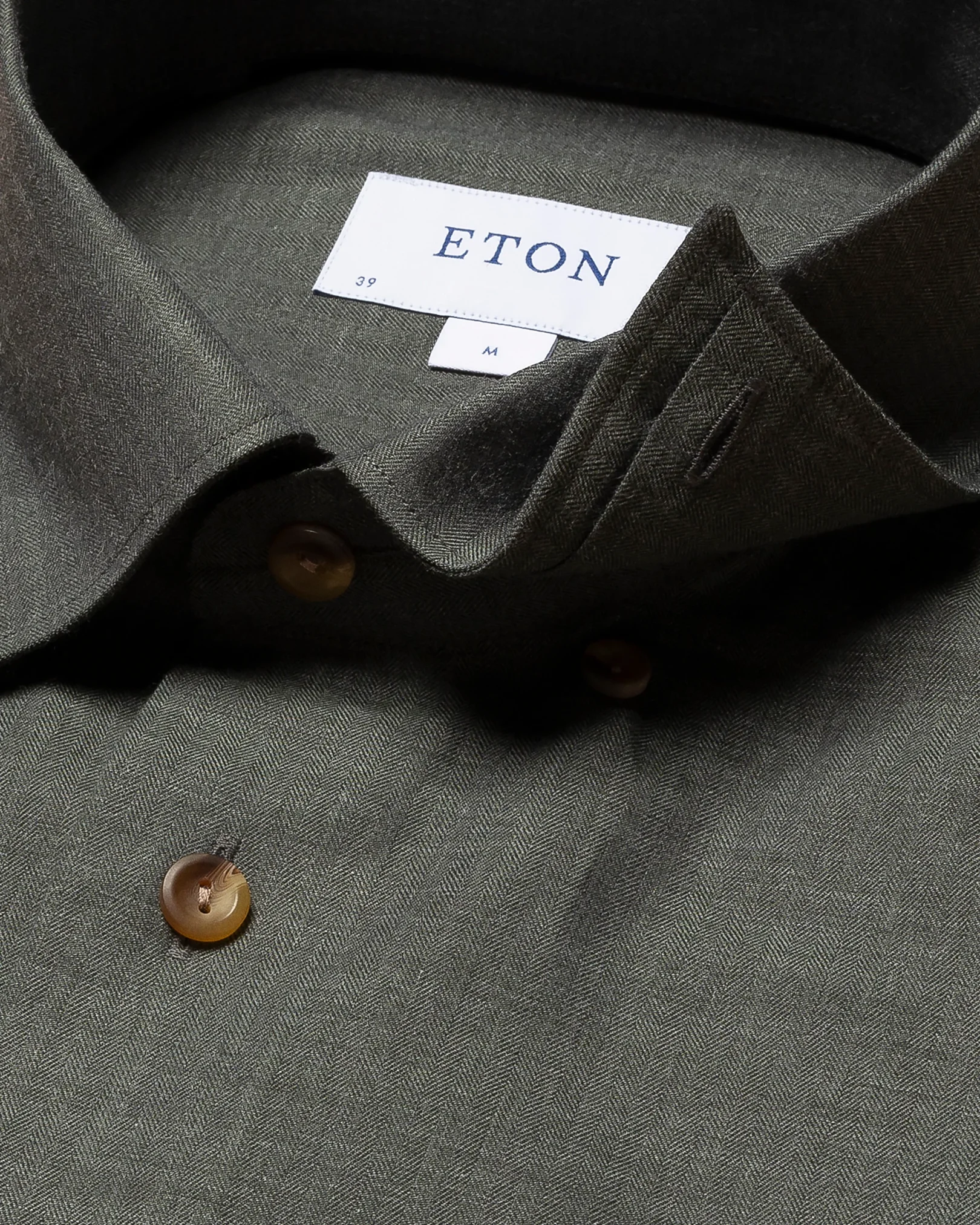 Eton - dark green flnnel shirt