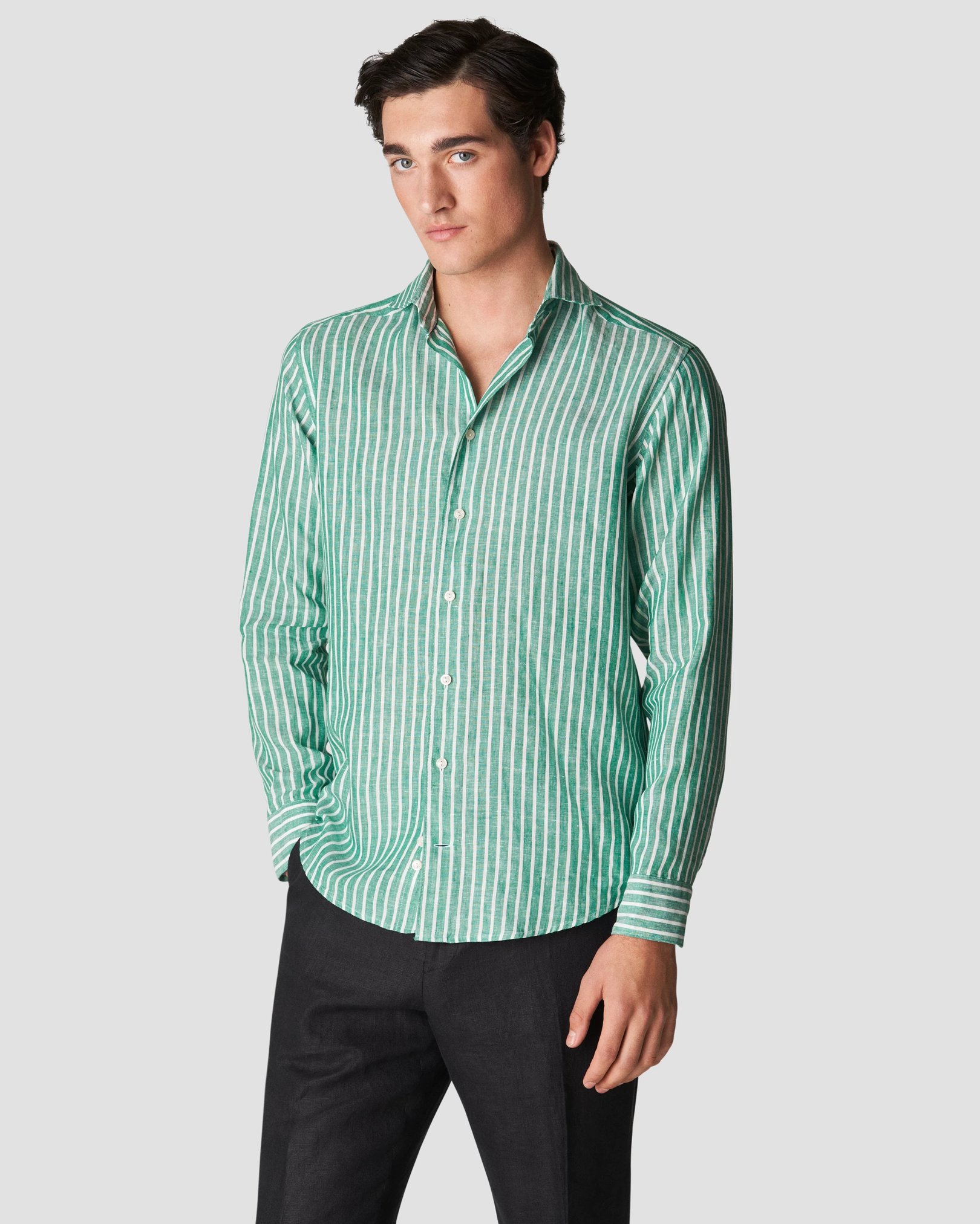 Eton - mid green linen