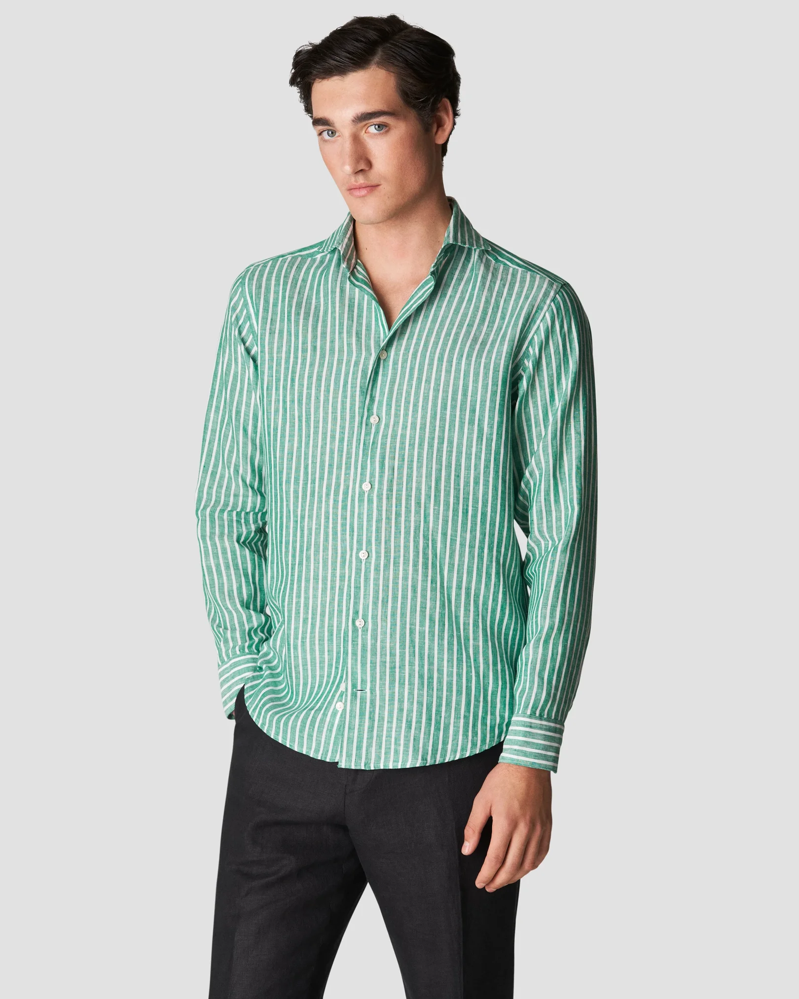 Eton - mid green linen