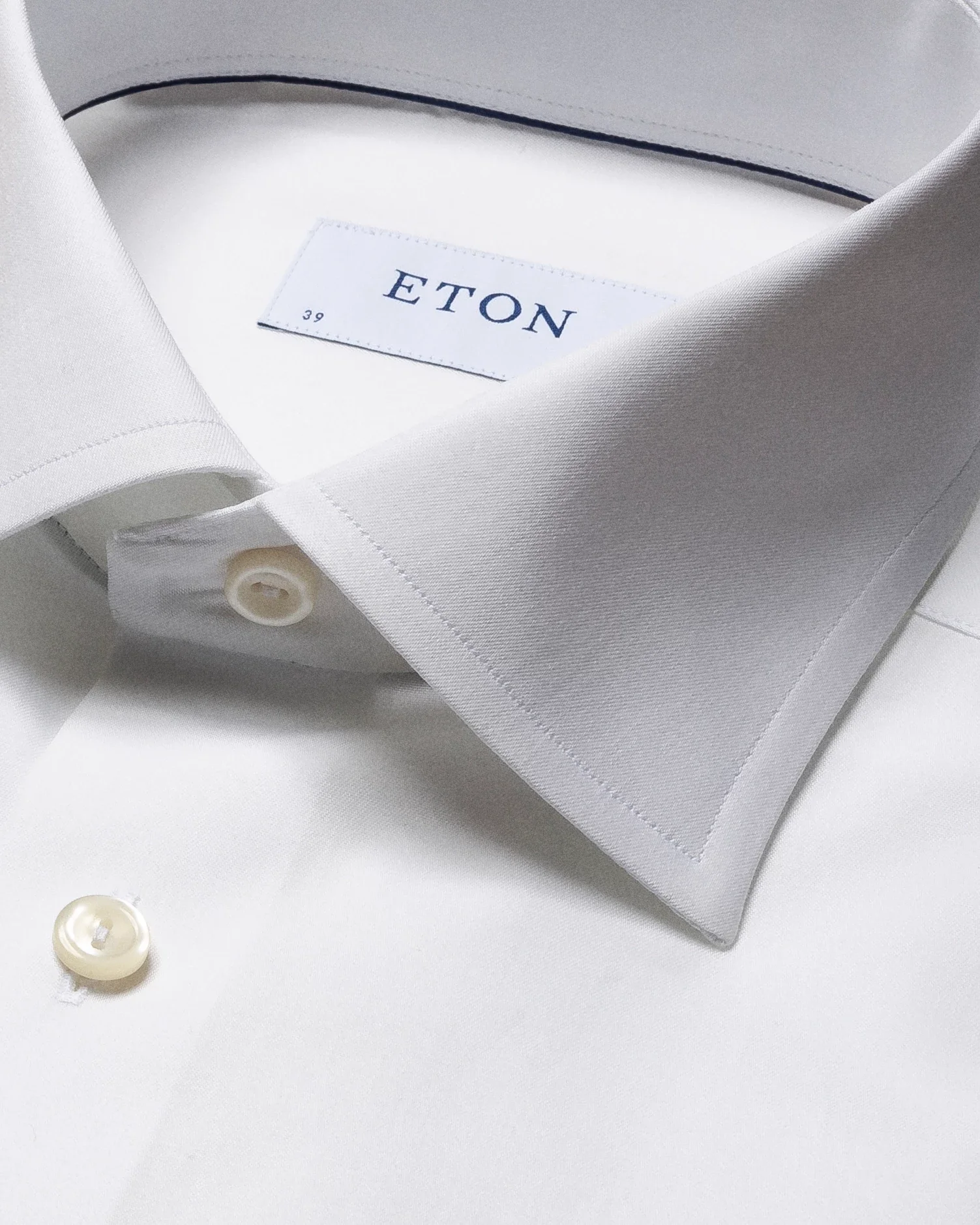 Eton - white bluebells print signature twill shirt
