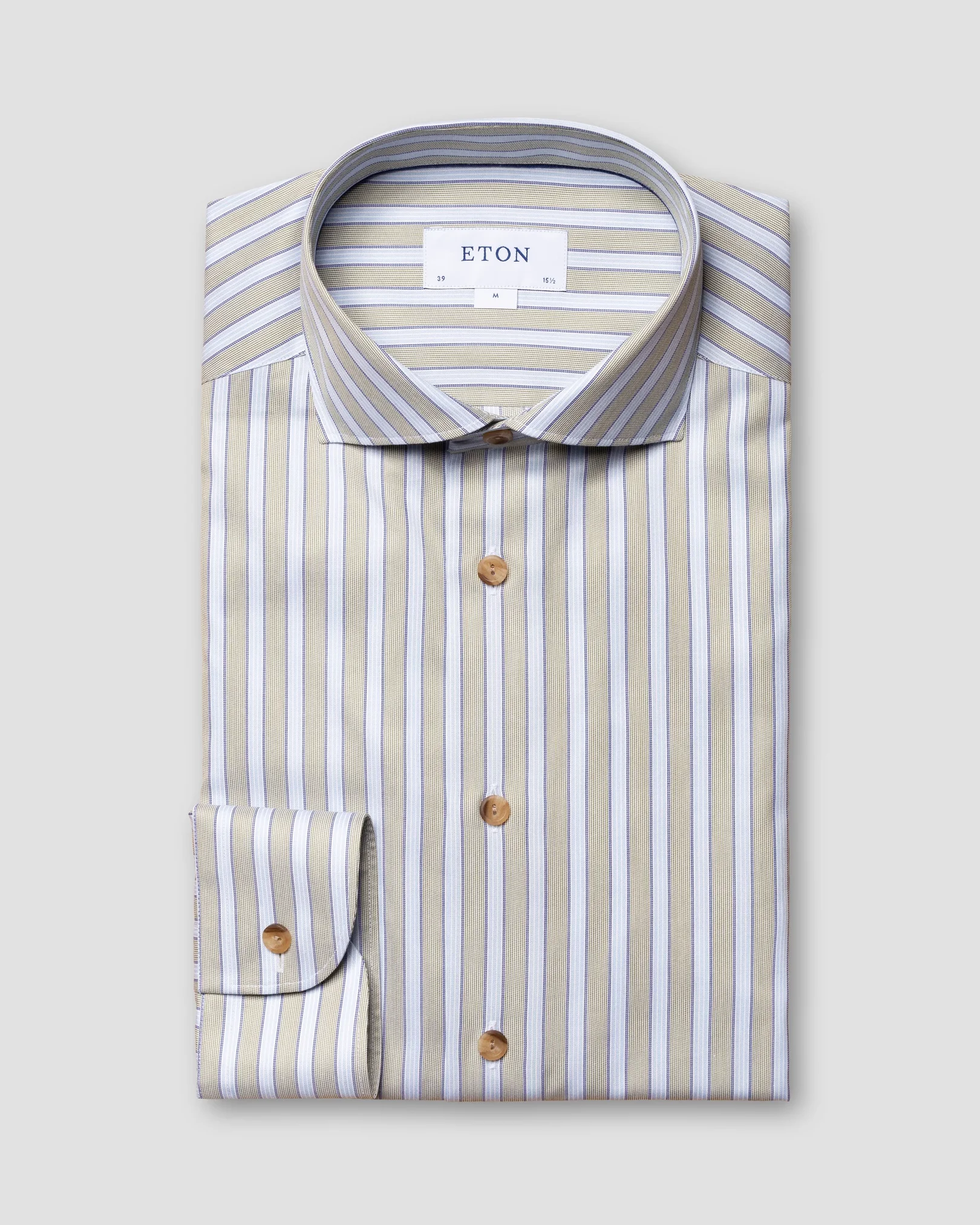 Eton - mid green cotton tencel stretch