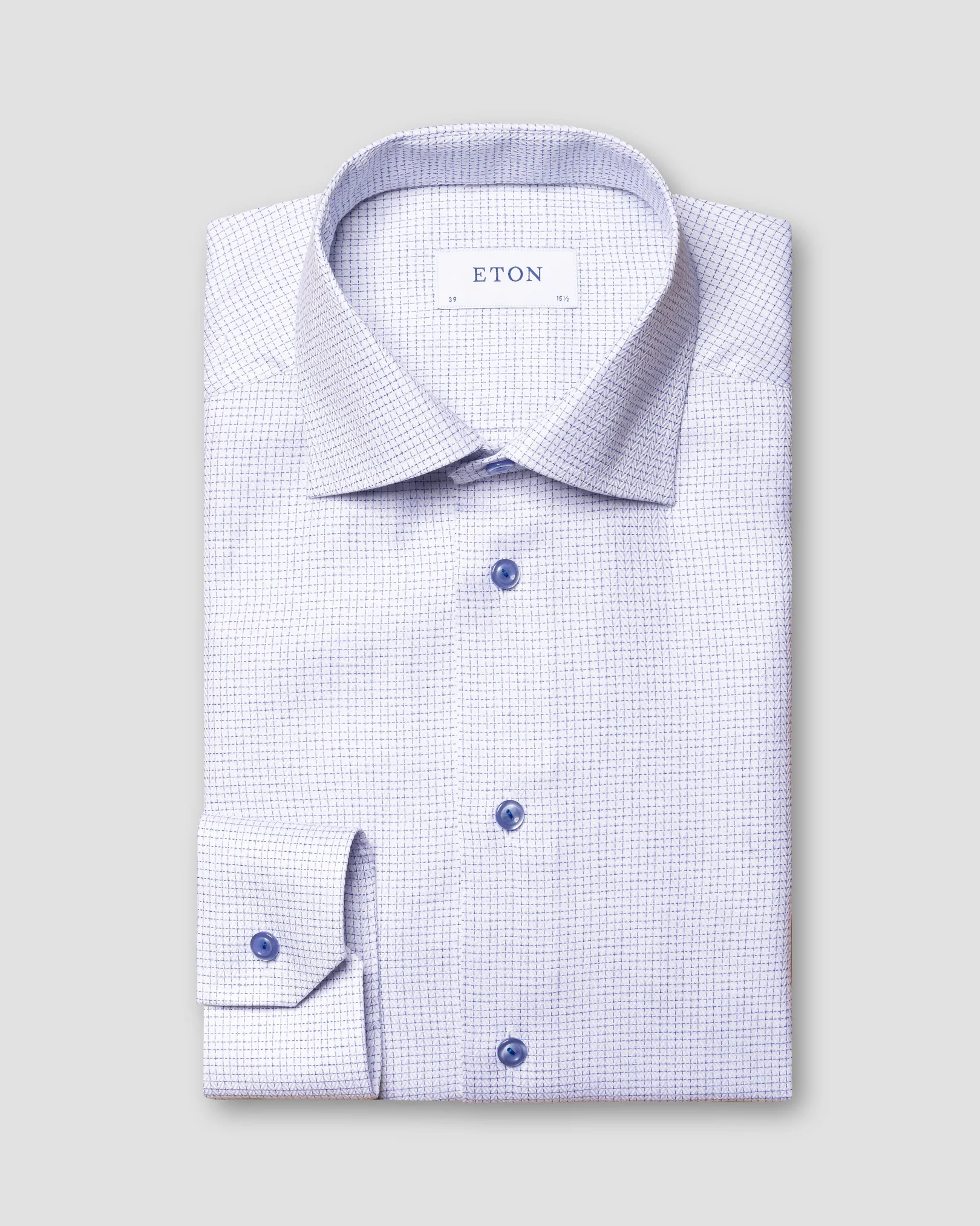 Eton - dark blue signature twill checked