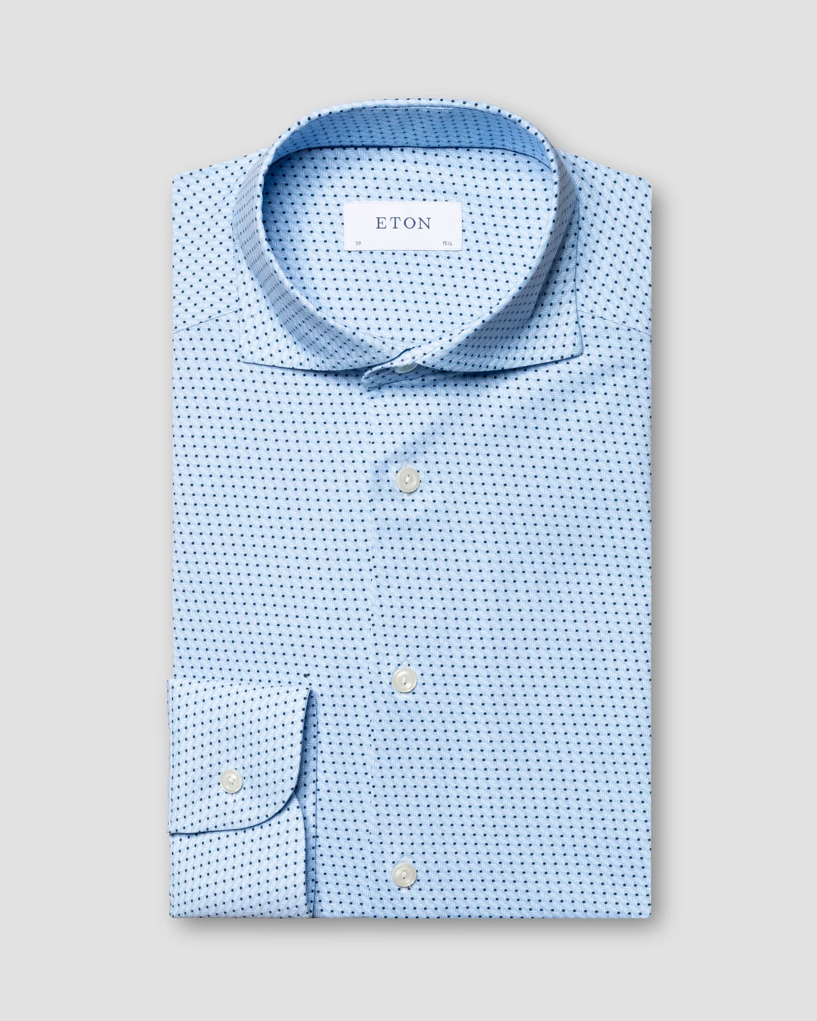 Eton - light blue 4 way stretch dotted