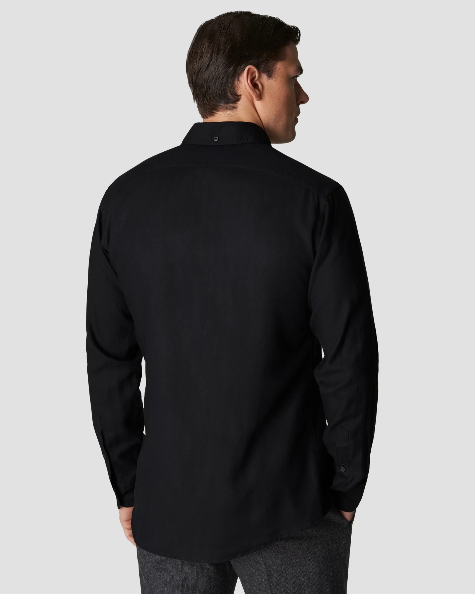 Eton - black lightweight flannel