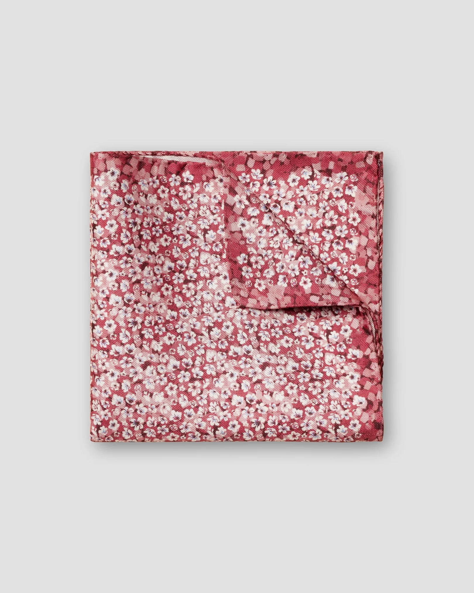 Eton - red floral print silk pocket square