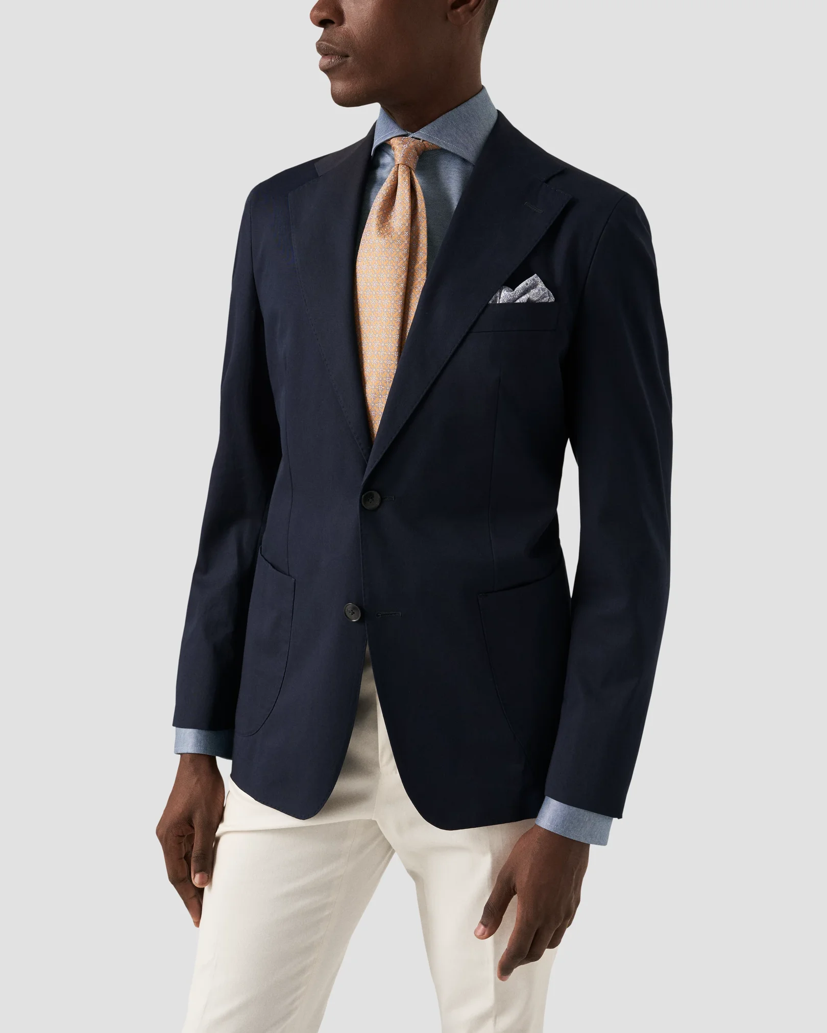 Eton - mid blue jersey wide spread