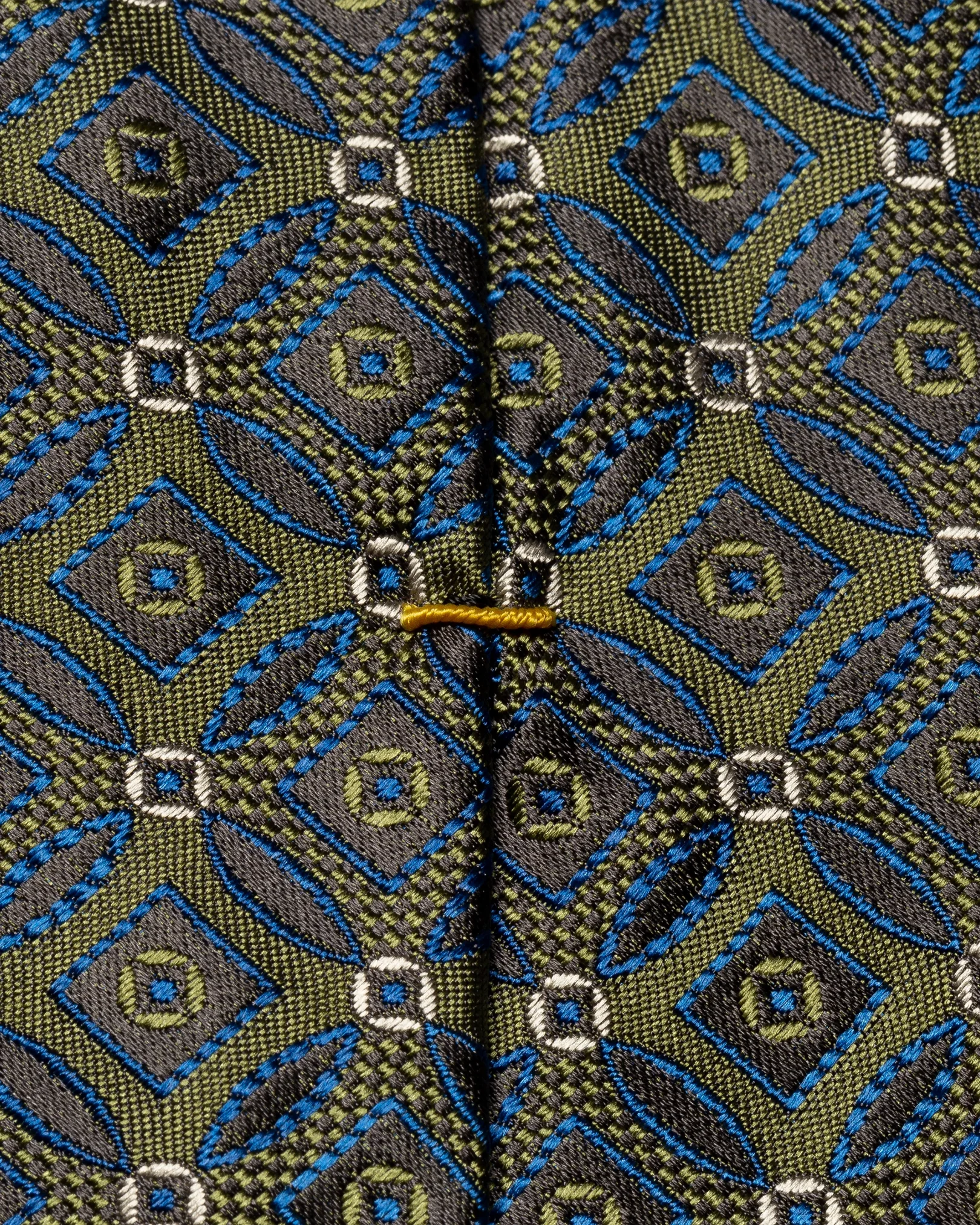 Eton - green geometric silk tie
