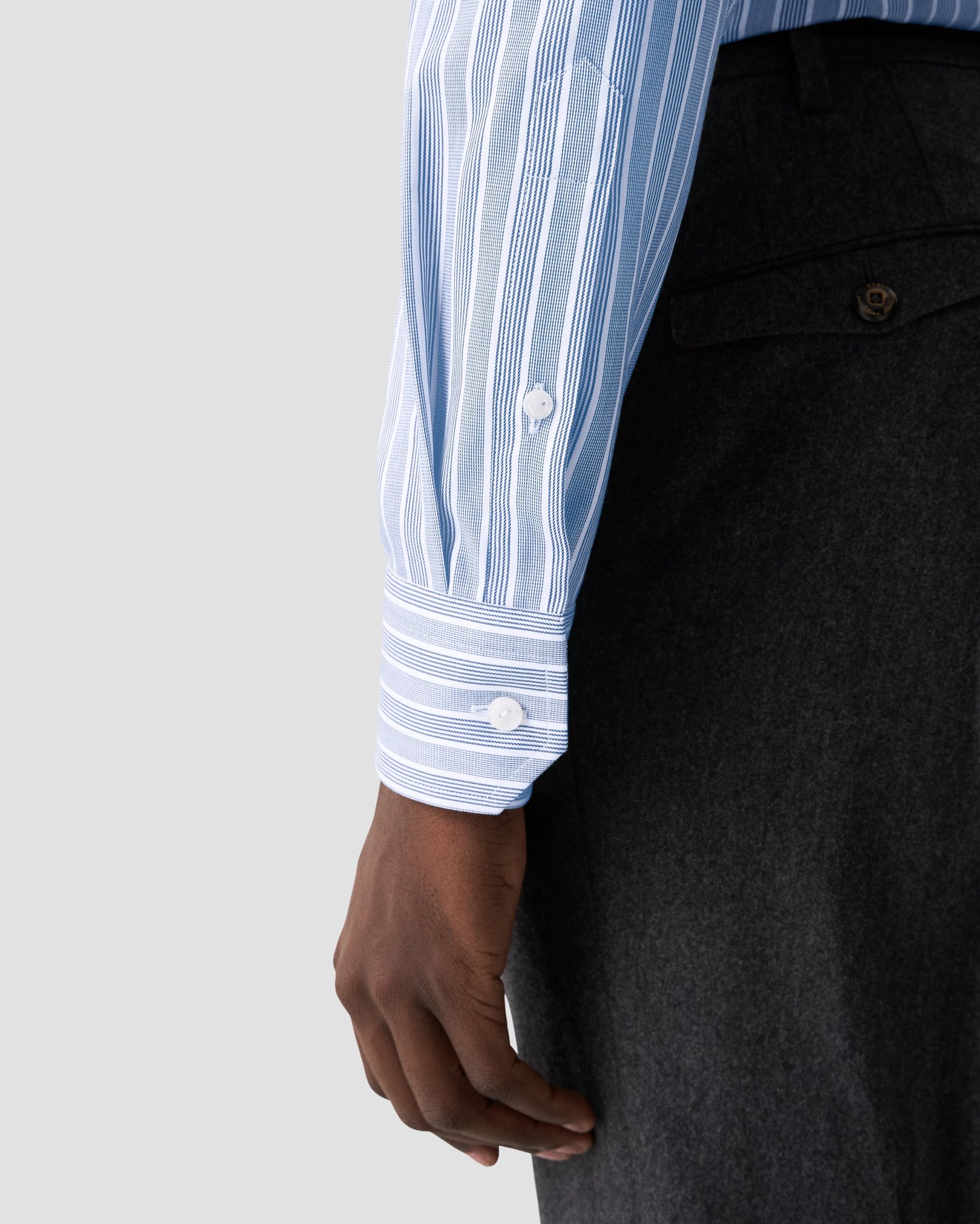 Eton - light blue cotton tencel twill