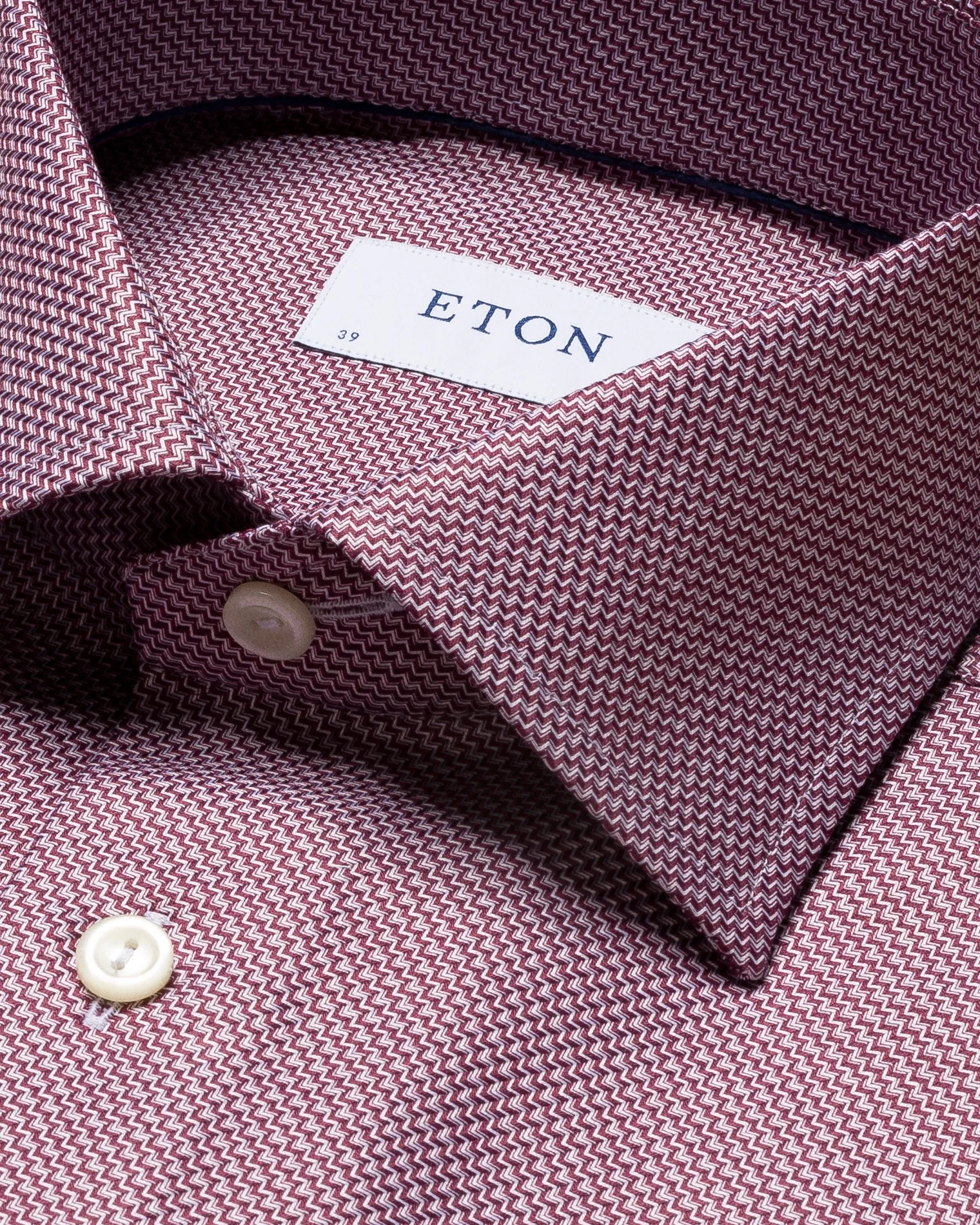 Eton - burgundy micro check king twill shirt