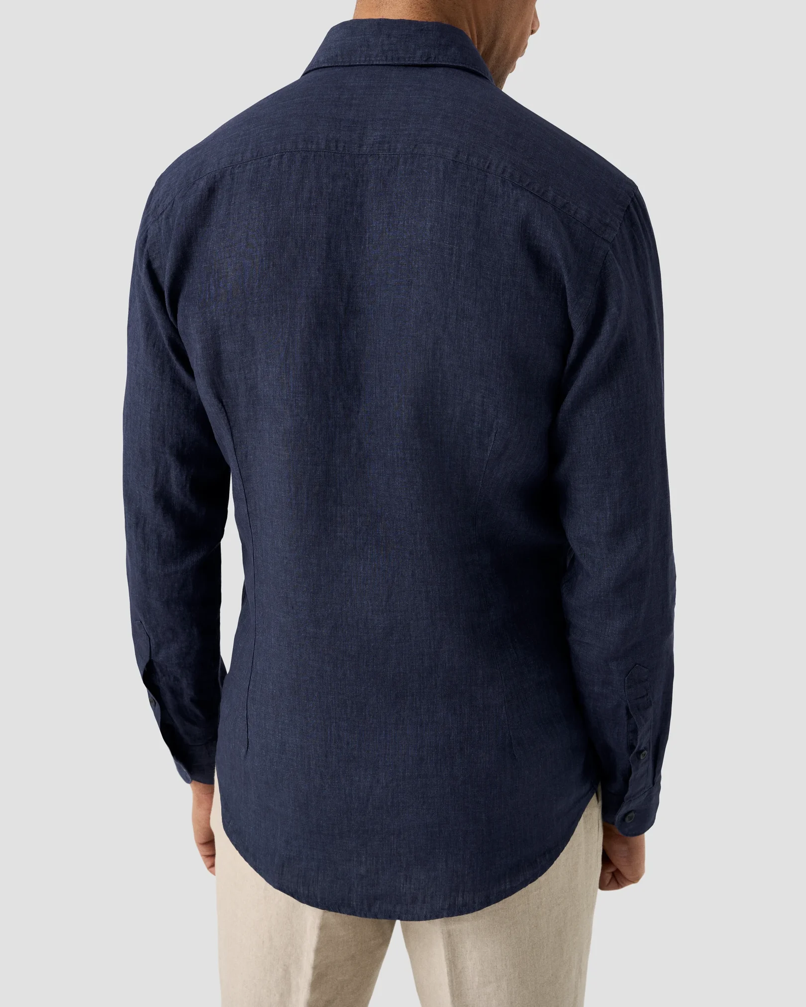 Eton - navy blue linen long sleeve