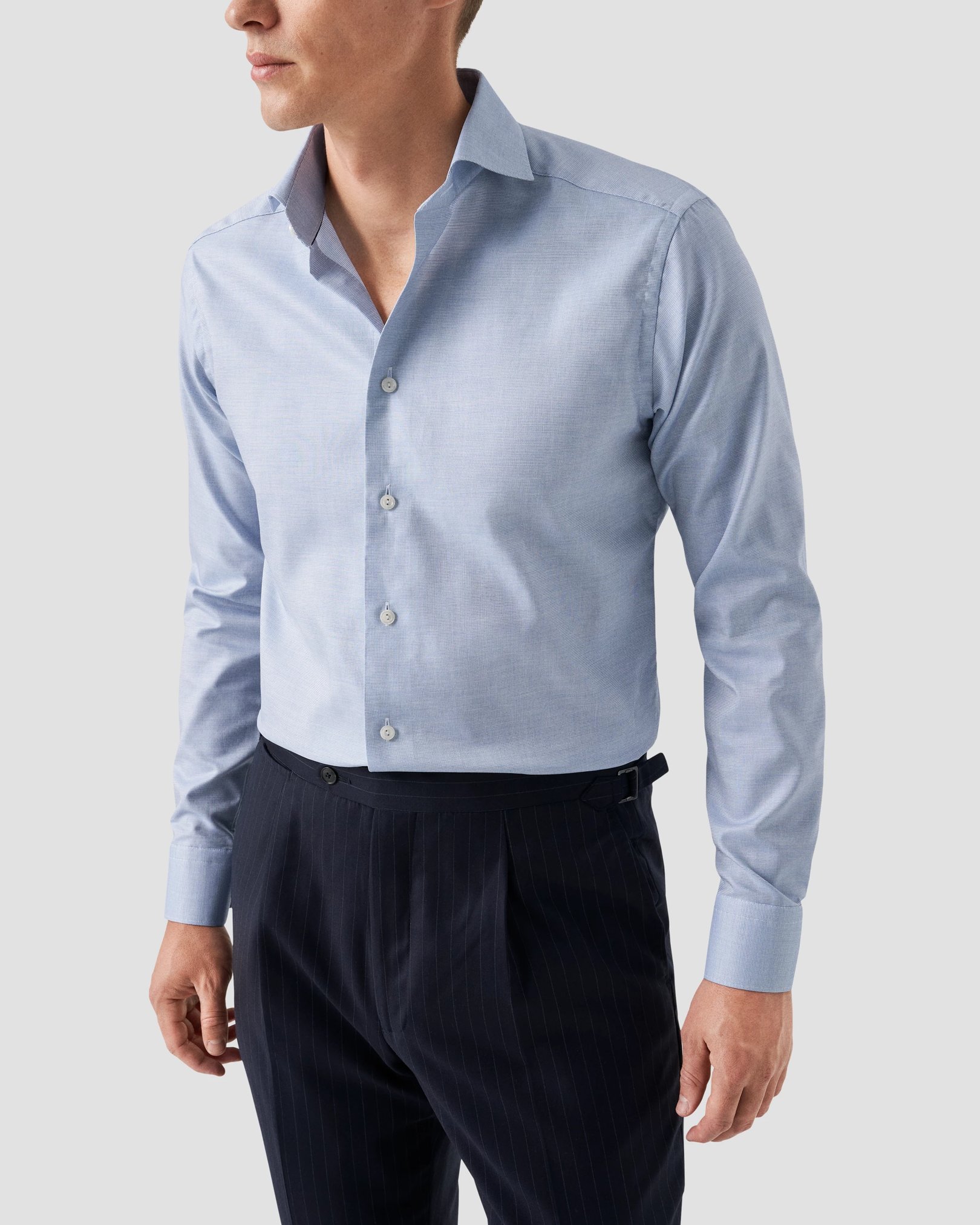 Eton - light blue twill organic cotton