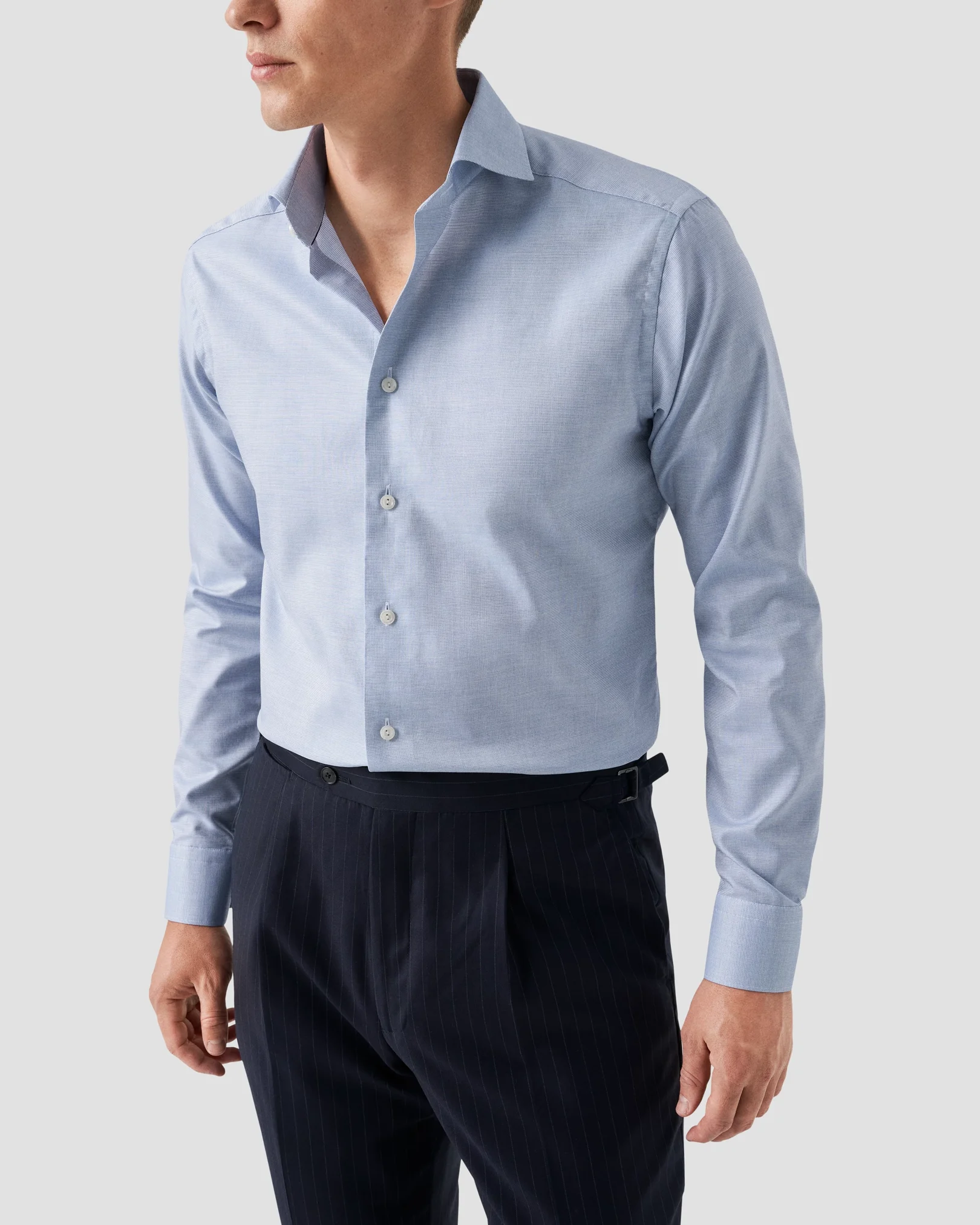 Eton - light blue twill organic cotton