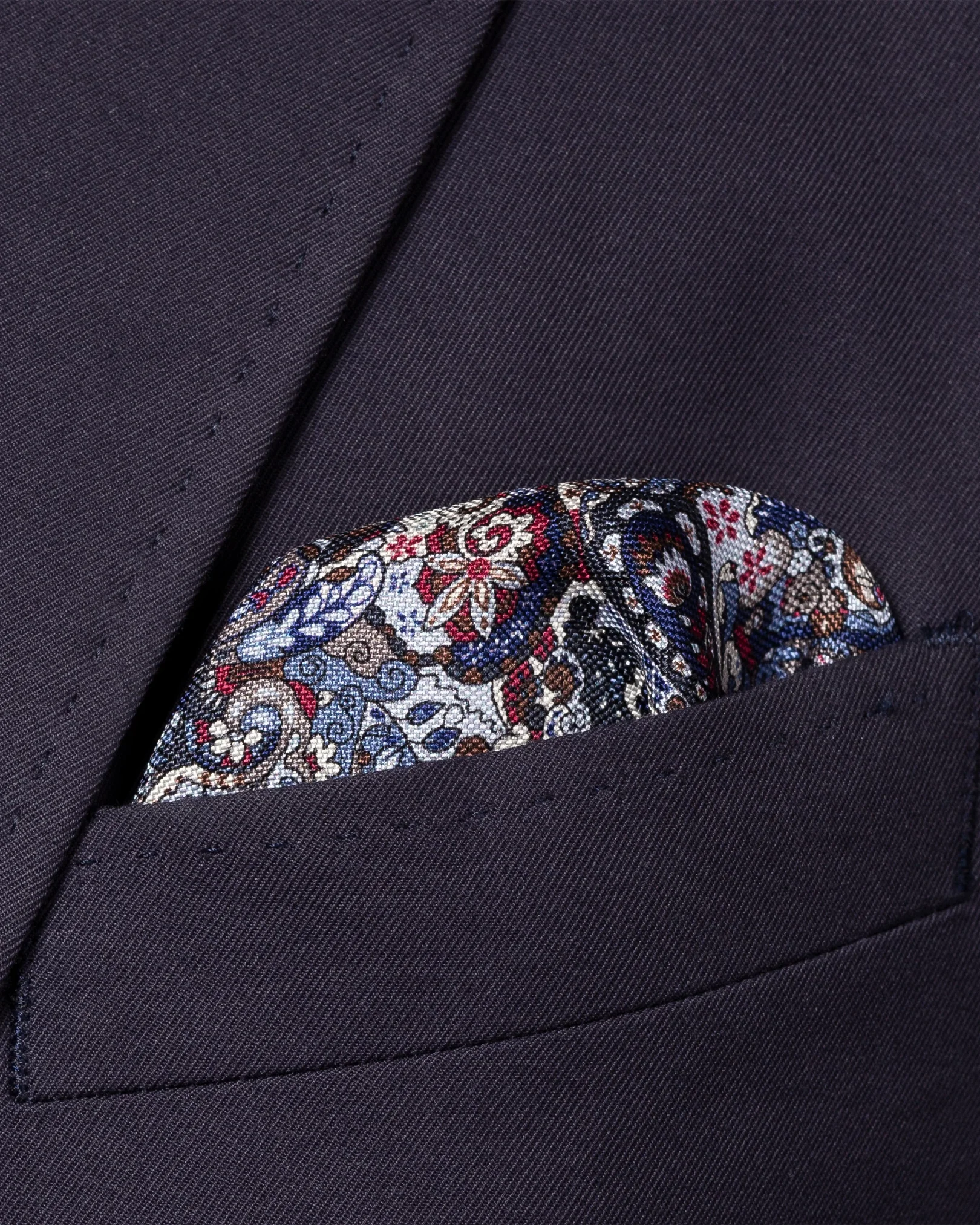 Eton - blue scandinavian paisley print pocket square