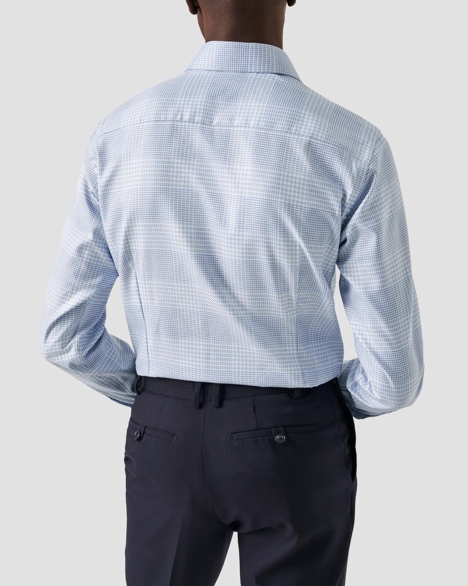 Eton - light blue checked king twill