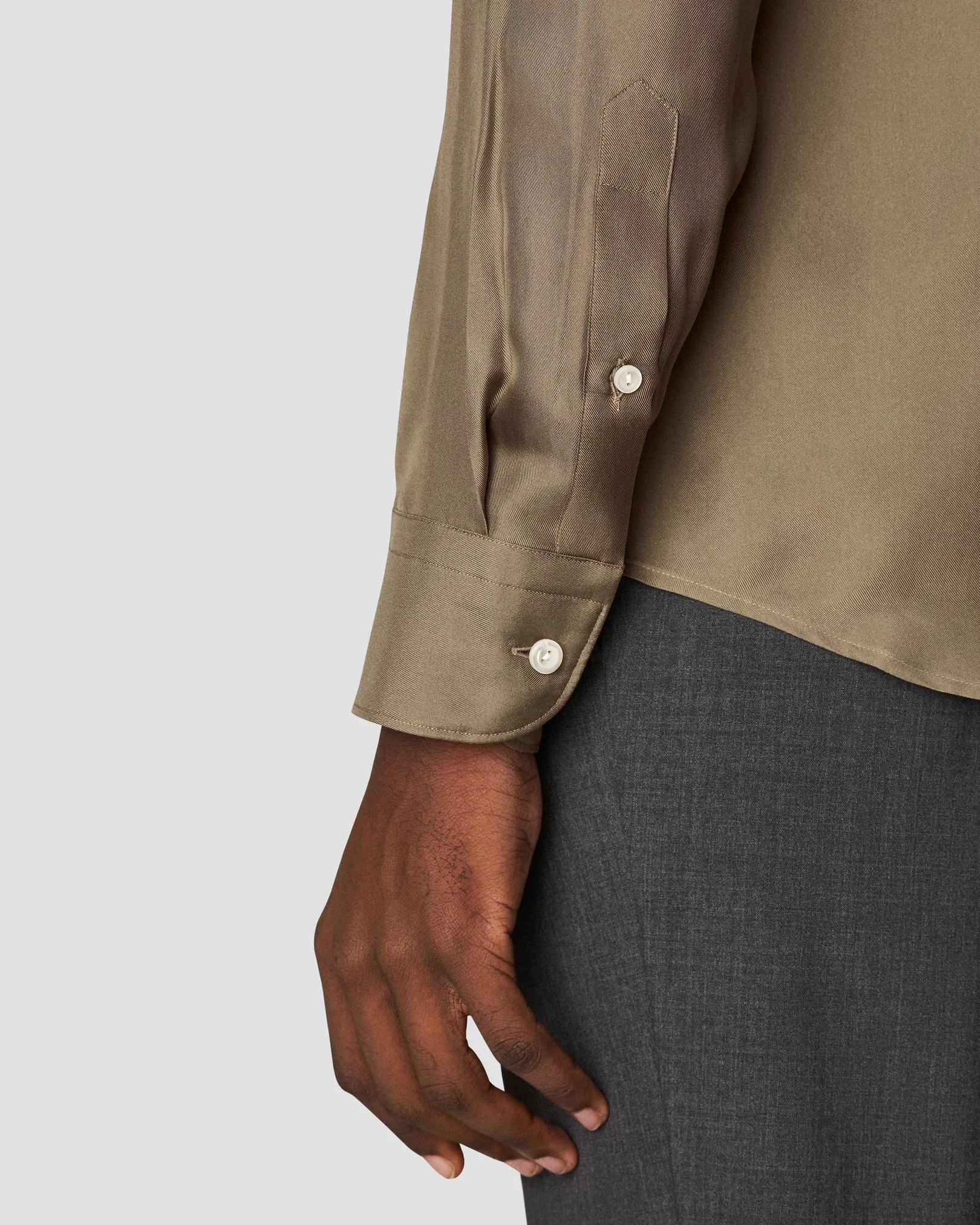 Eton - dark green silk shirt