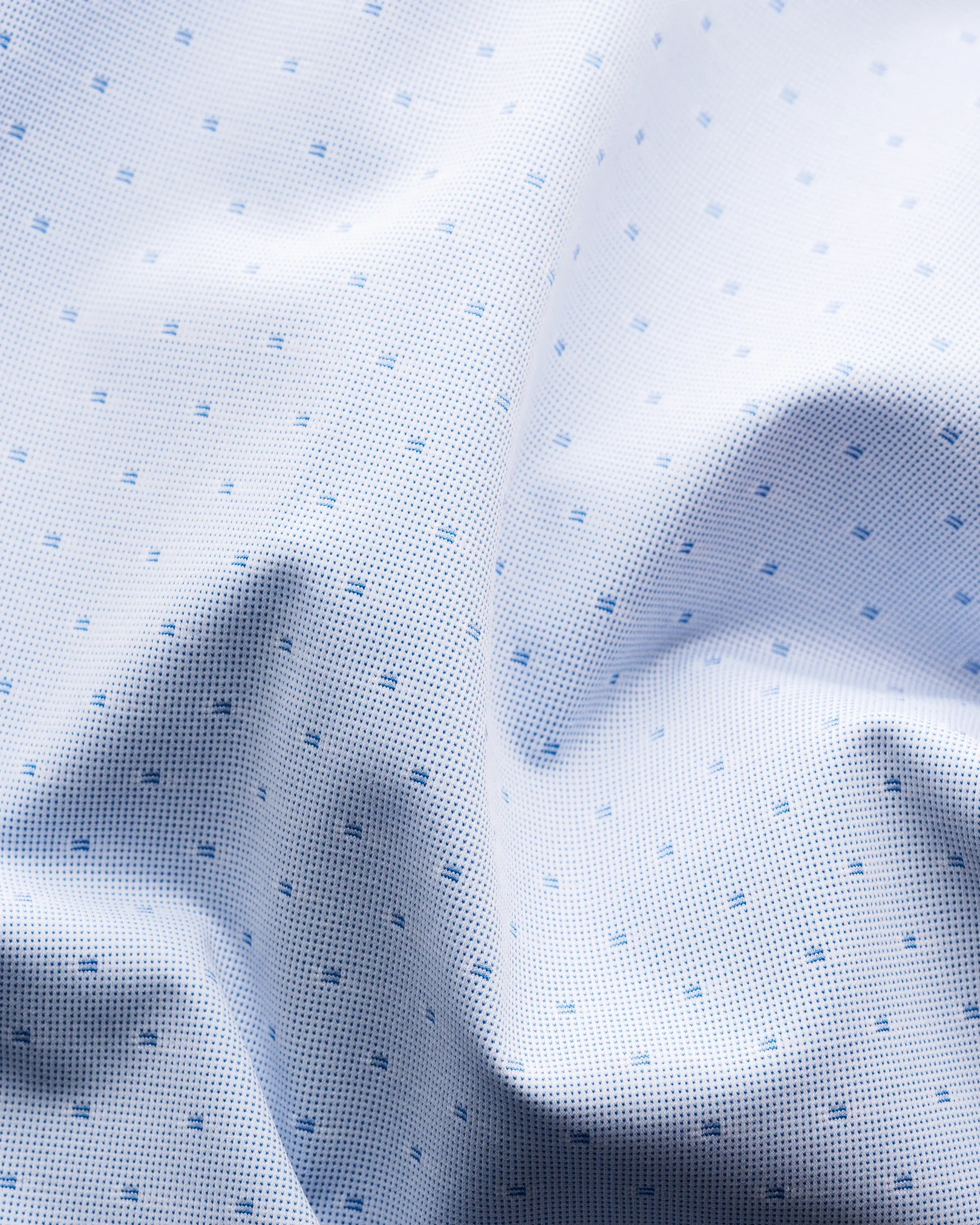 Eton - light blue pin dot four way strech shirt