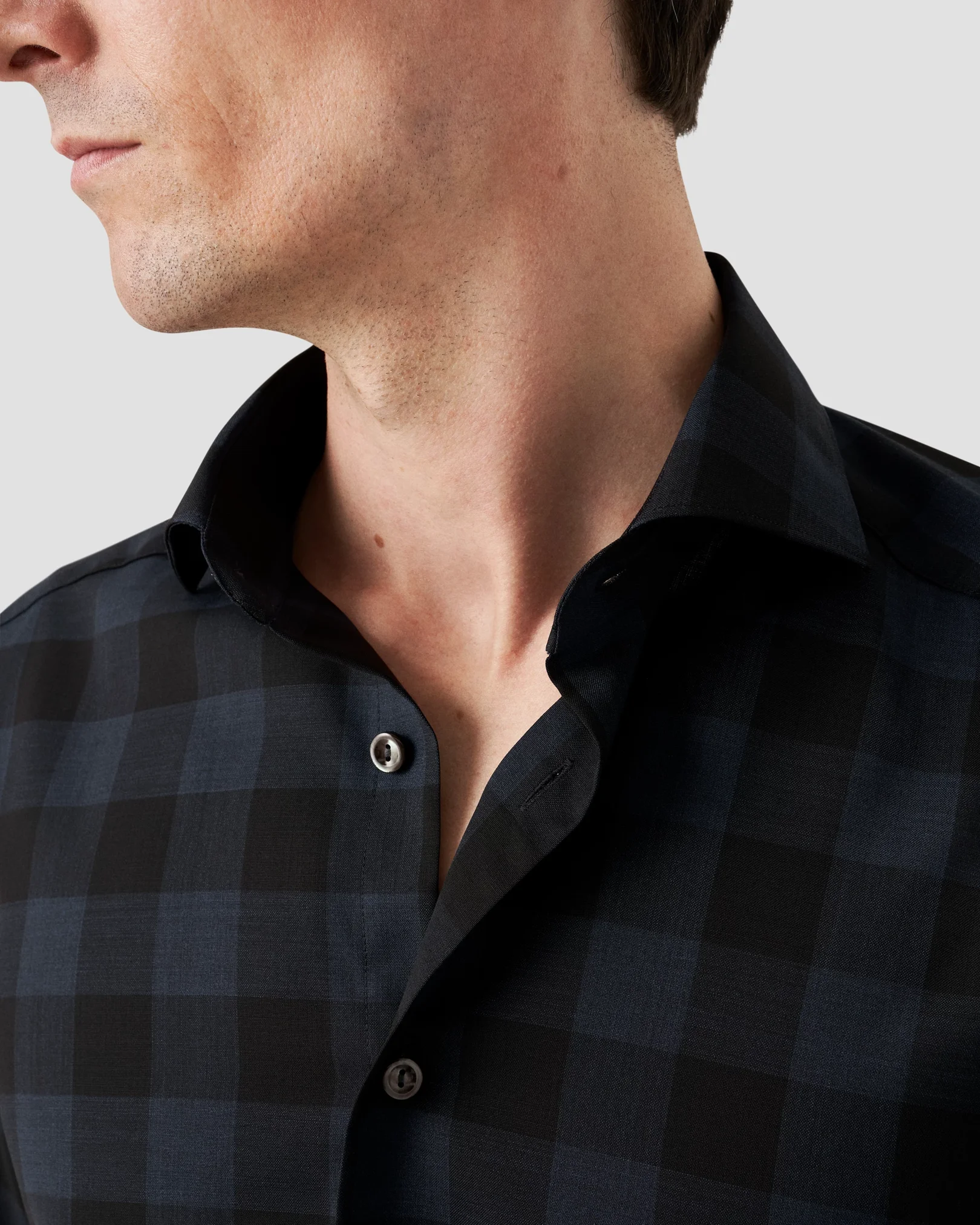 Eton - merino dark blue shirt