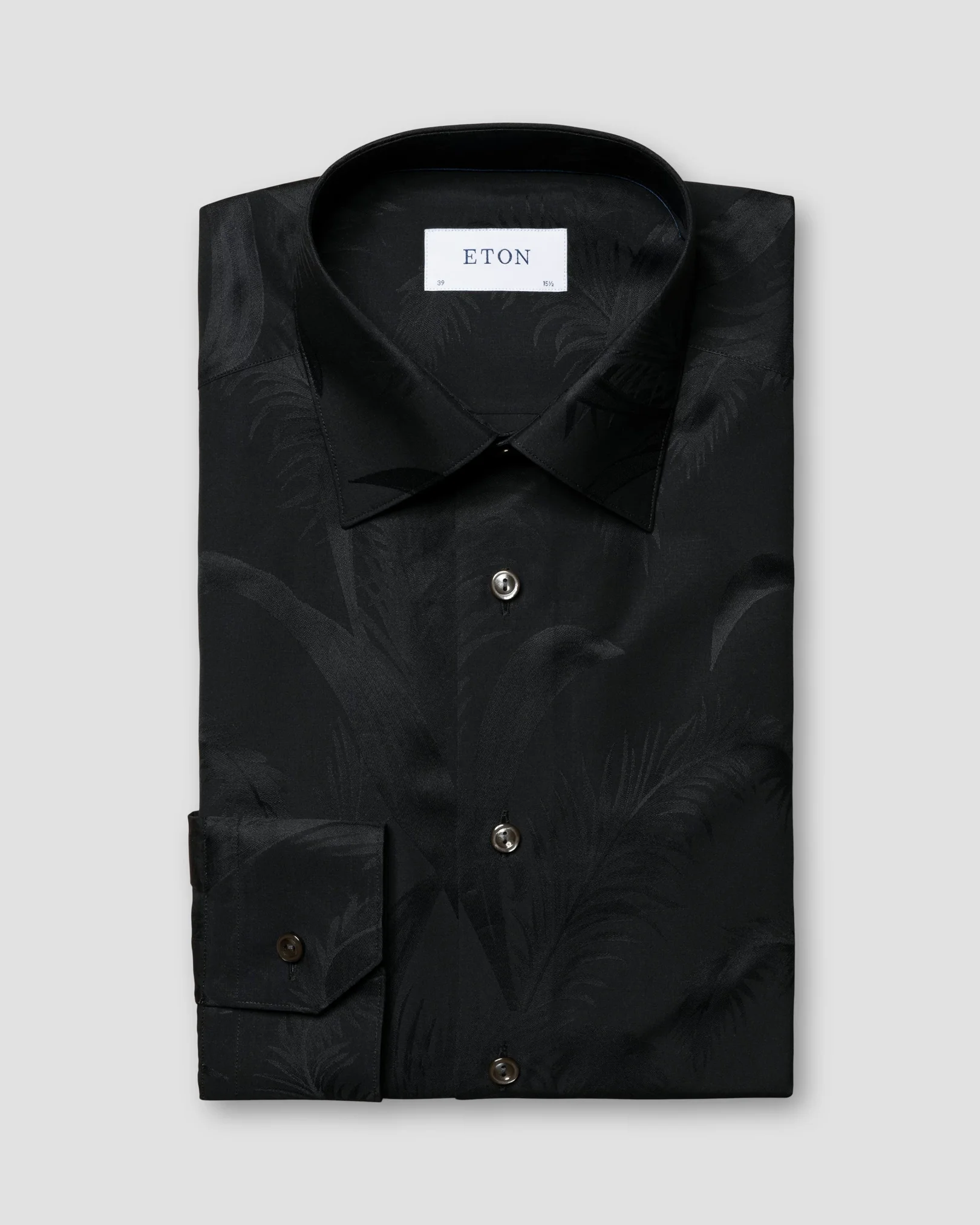 Eton - Black Floral Print Jacquard Shirt