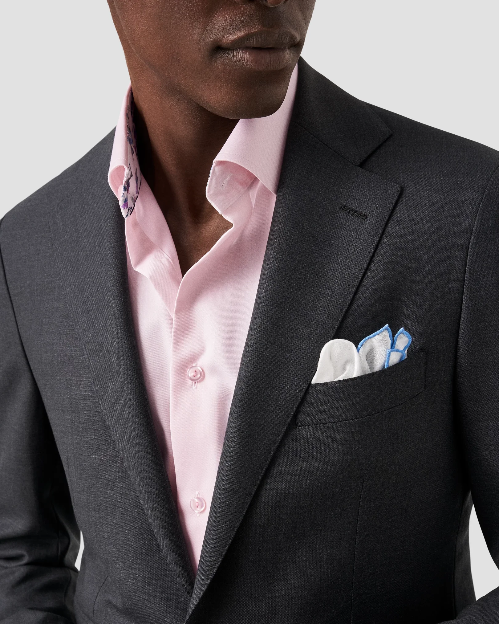 Eton - pink floral detail shirt