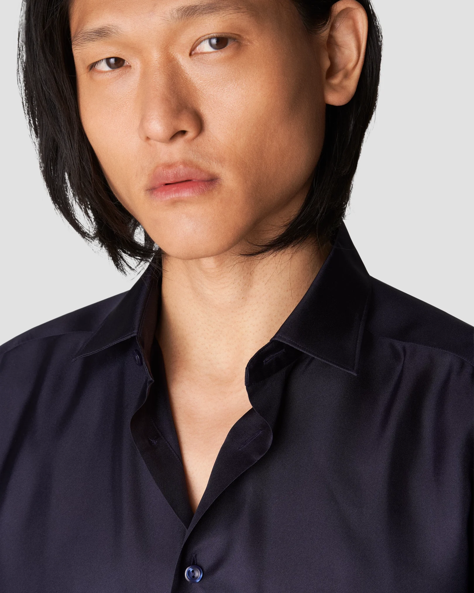 Eton - dark blue silk shirt
