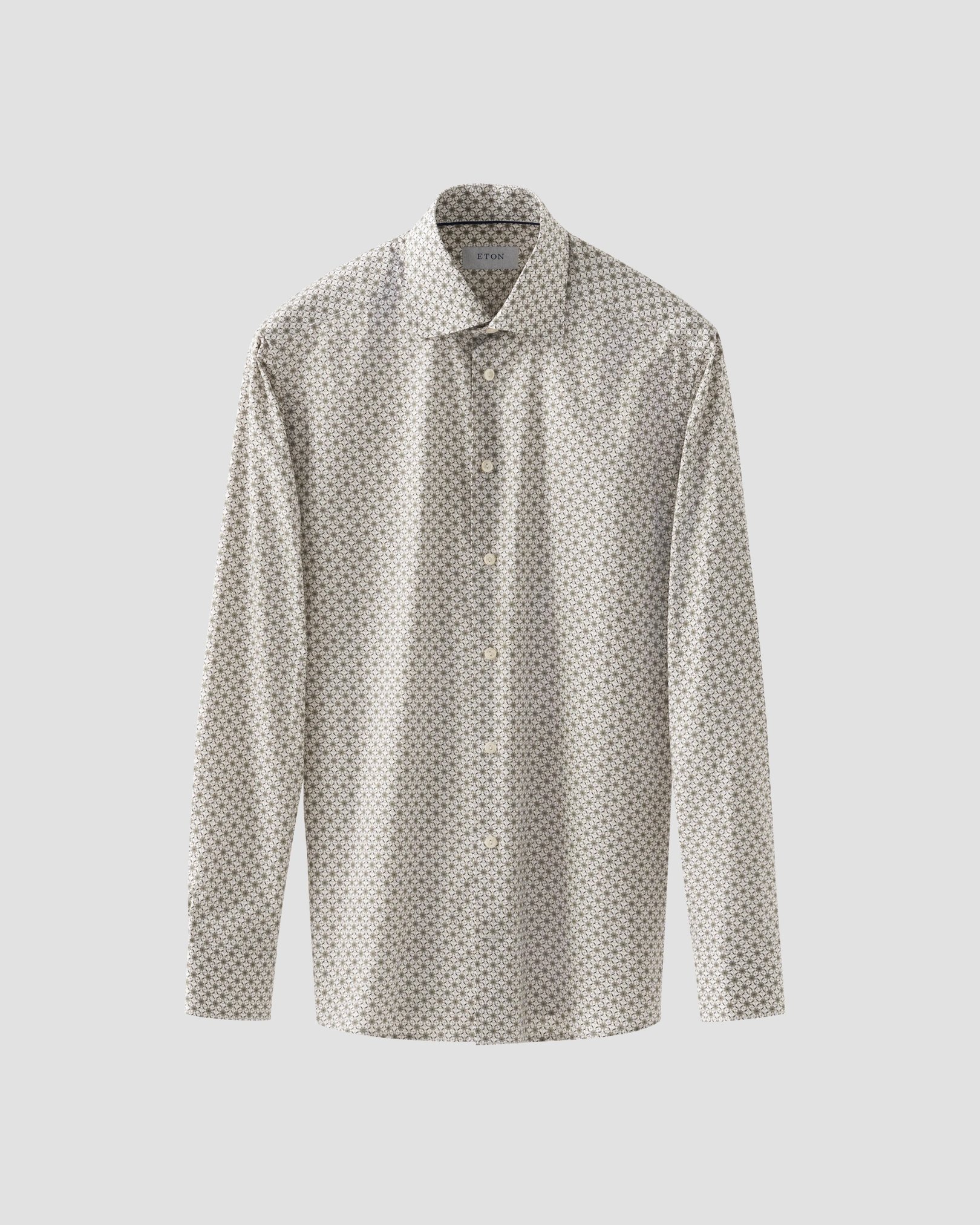 Eton - beige geometric signature twill shirt
