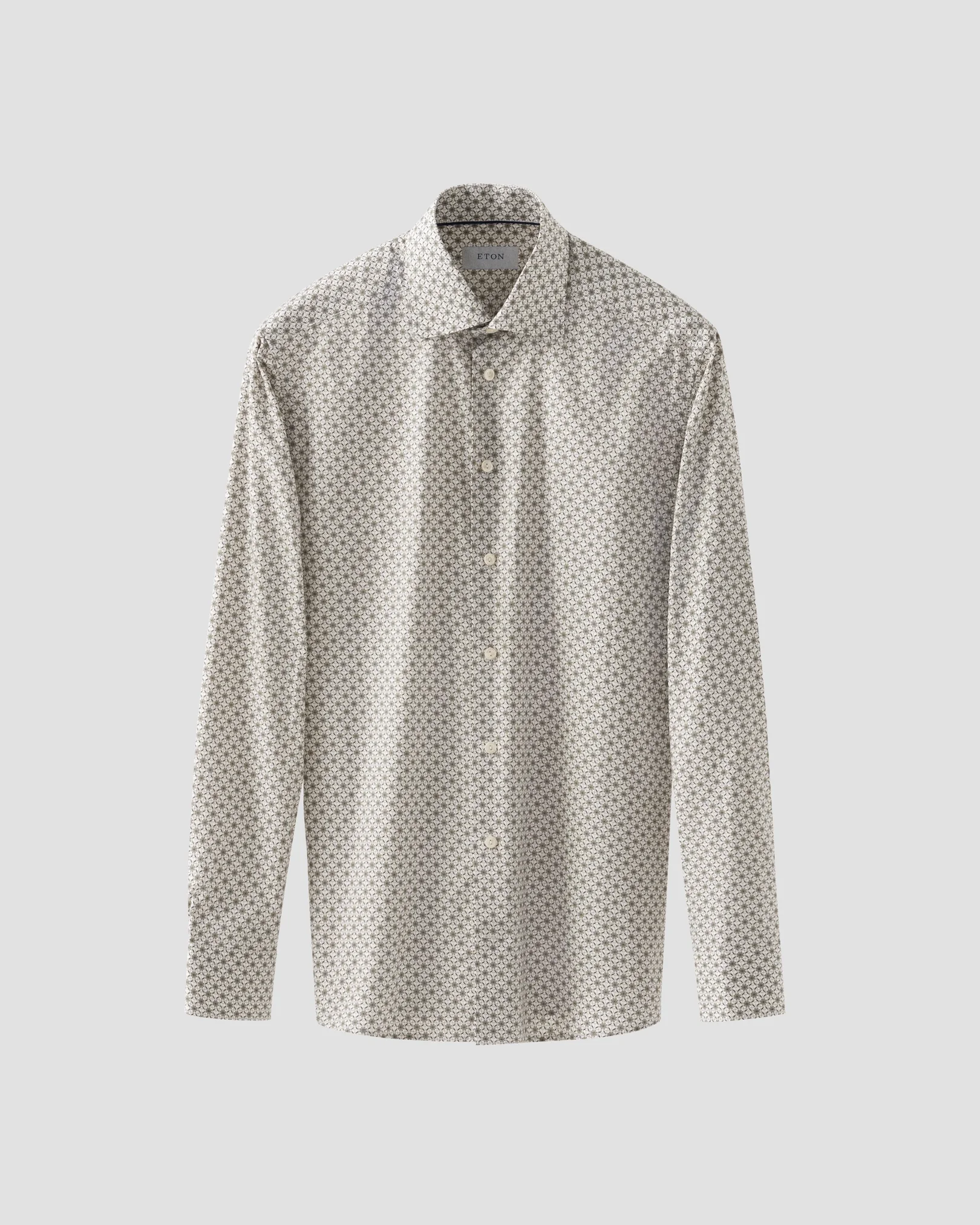 Eton - beige geometric signature twill shirt