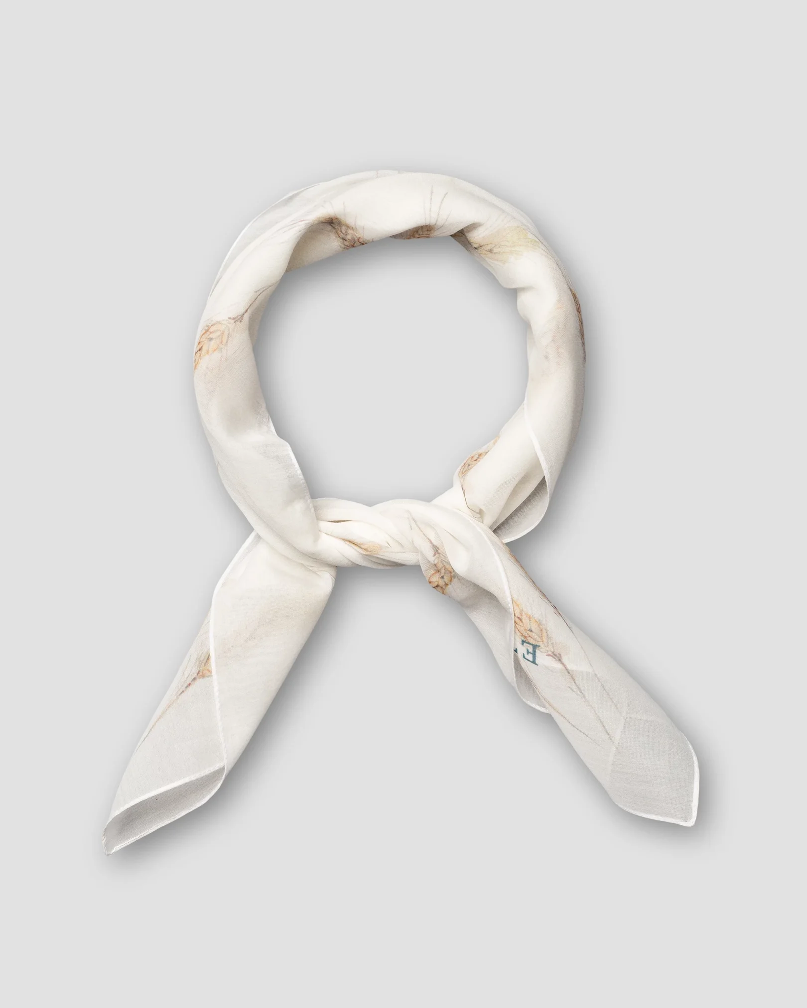Eton - white palm print cotton silk banadana