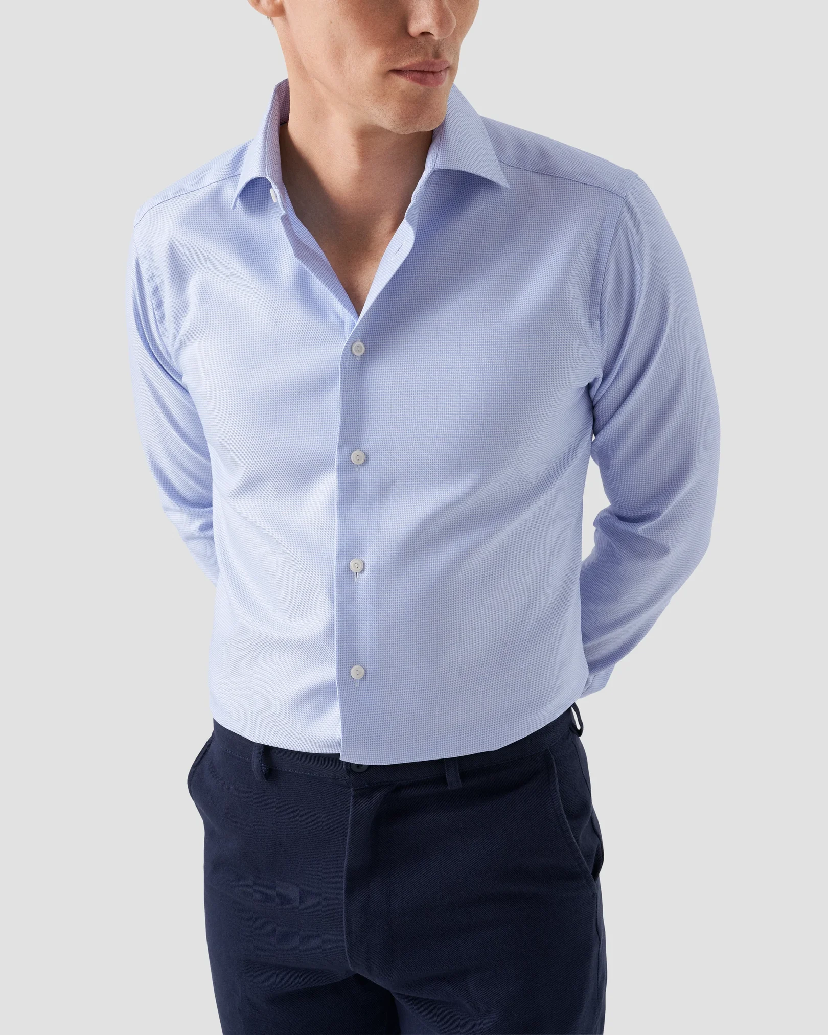 Eton - sky blue twill shirt