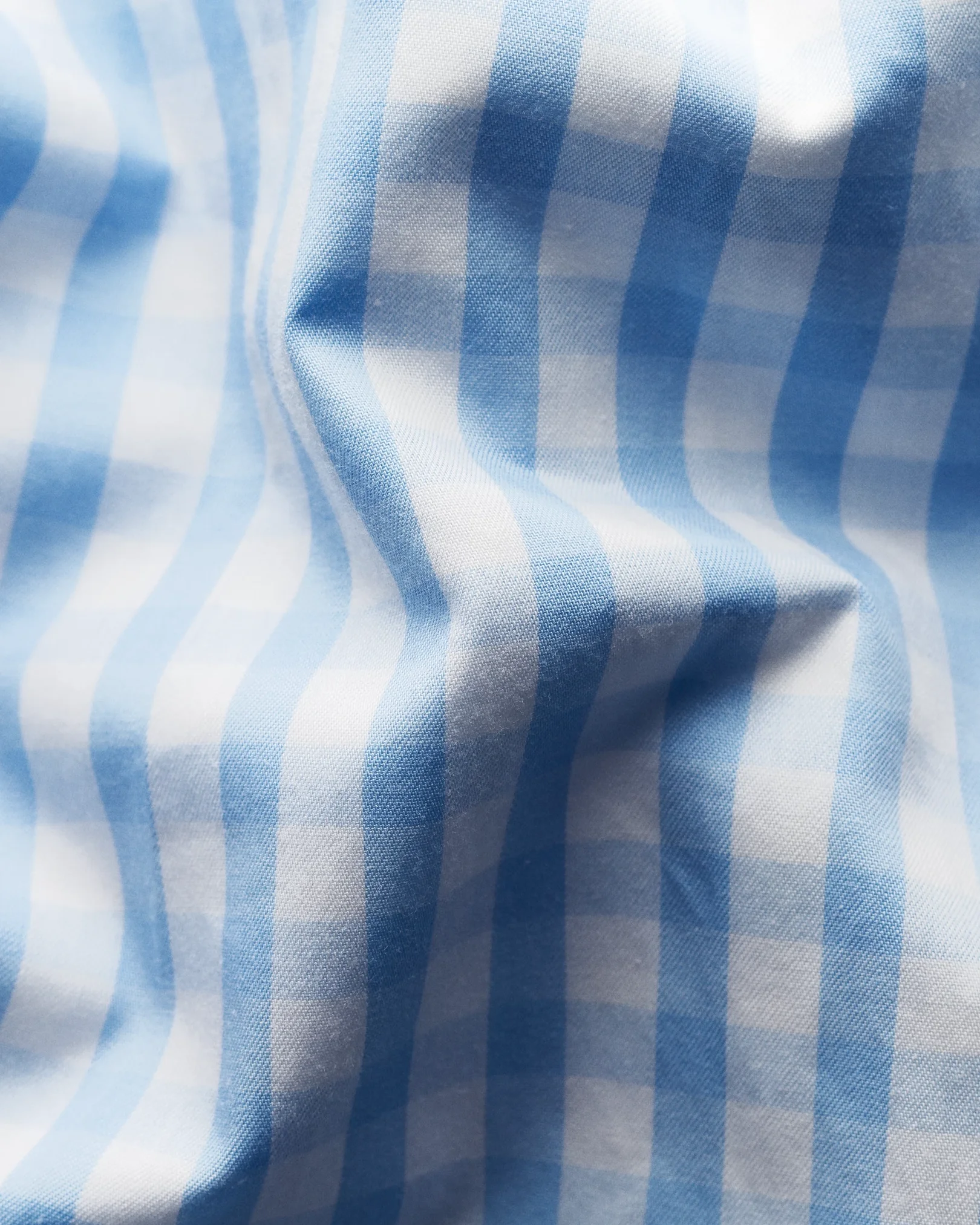 Eton - soft blue gingham check shirt