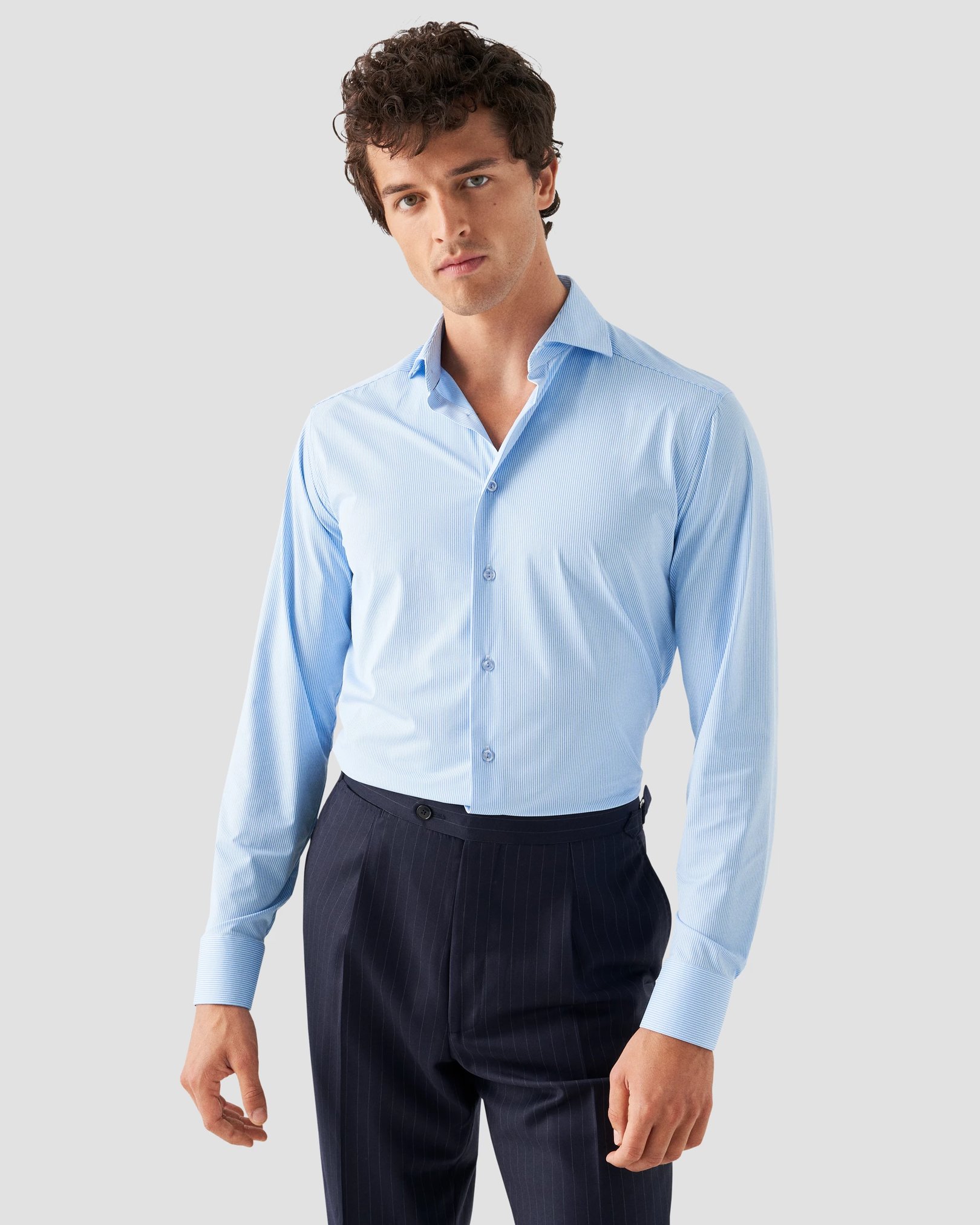 Eton - light blue fourway stretch