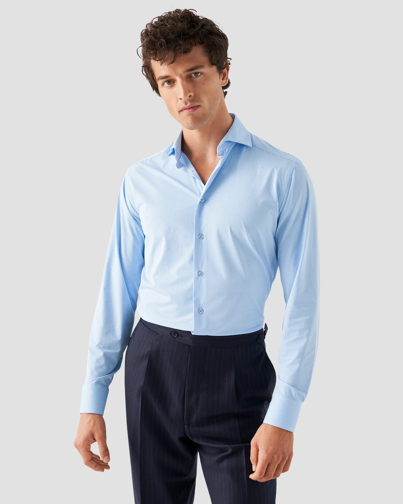 Eton - light blue fourway stretch