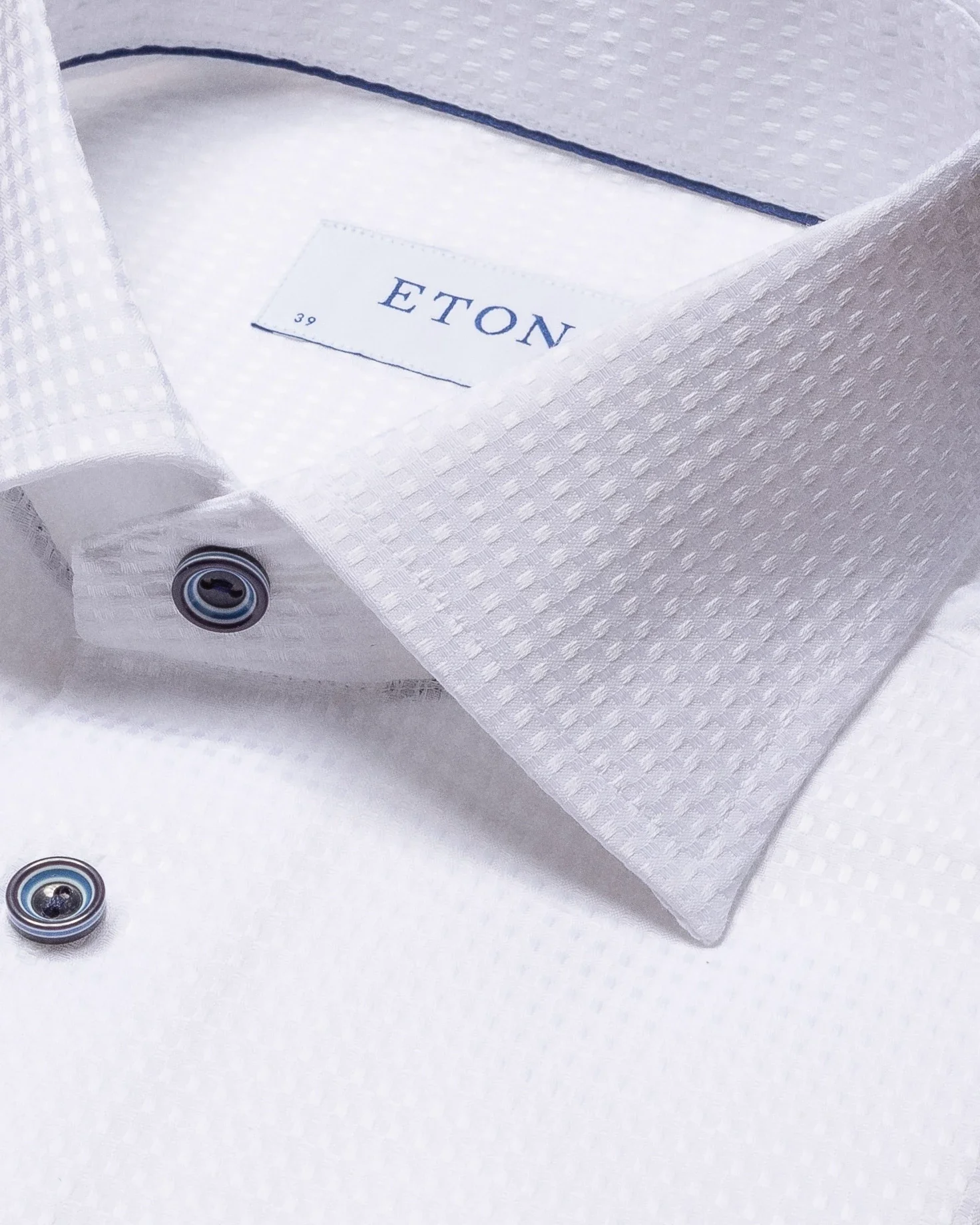 Eton - white dobby shirt cut away collar